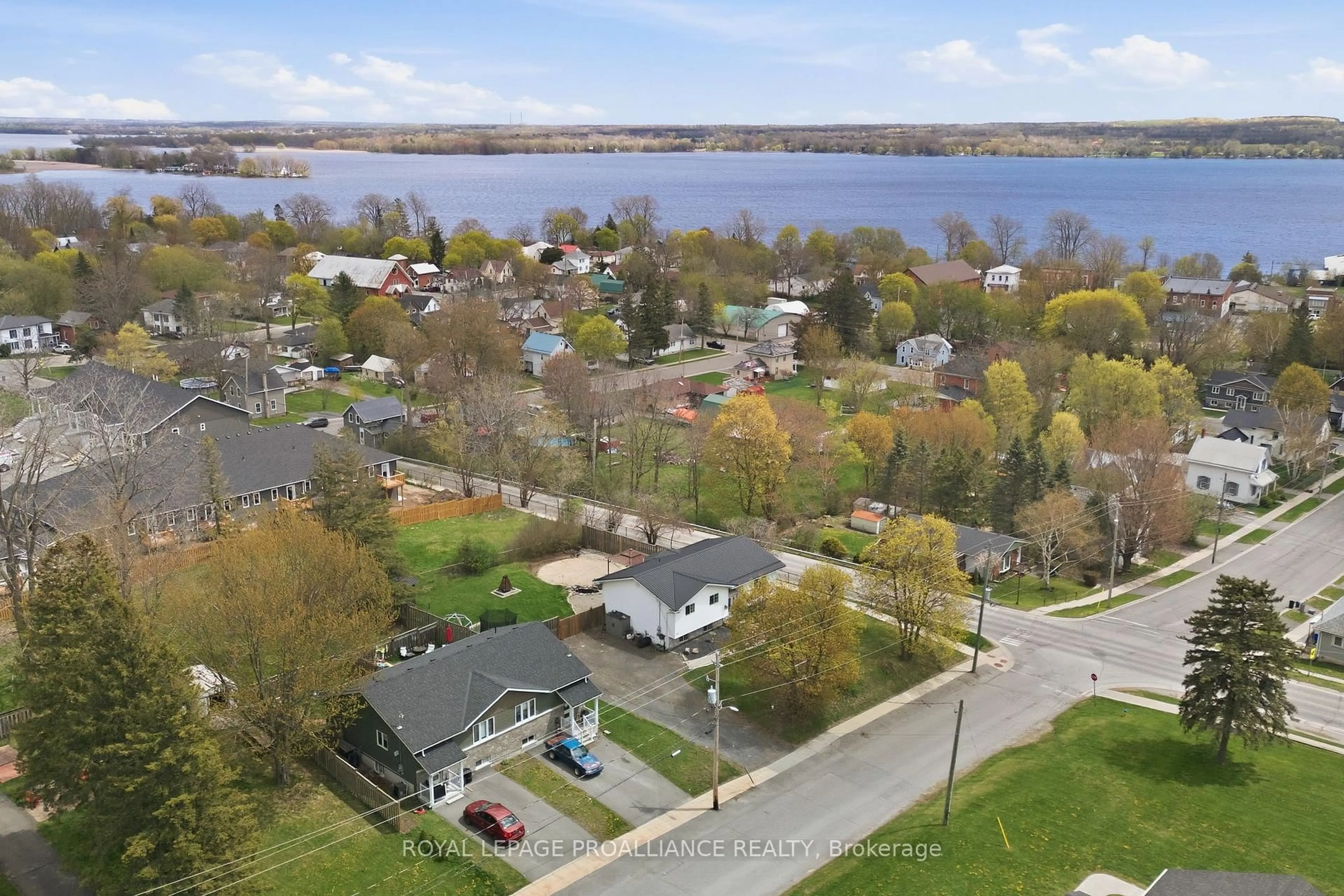 A pic from outside/outdoor area/front of a property/back of a property/a pic from drone, water/lake/river/ocean view for 144 Centre St, Deseronto Ontario K0K 1X0