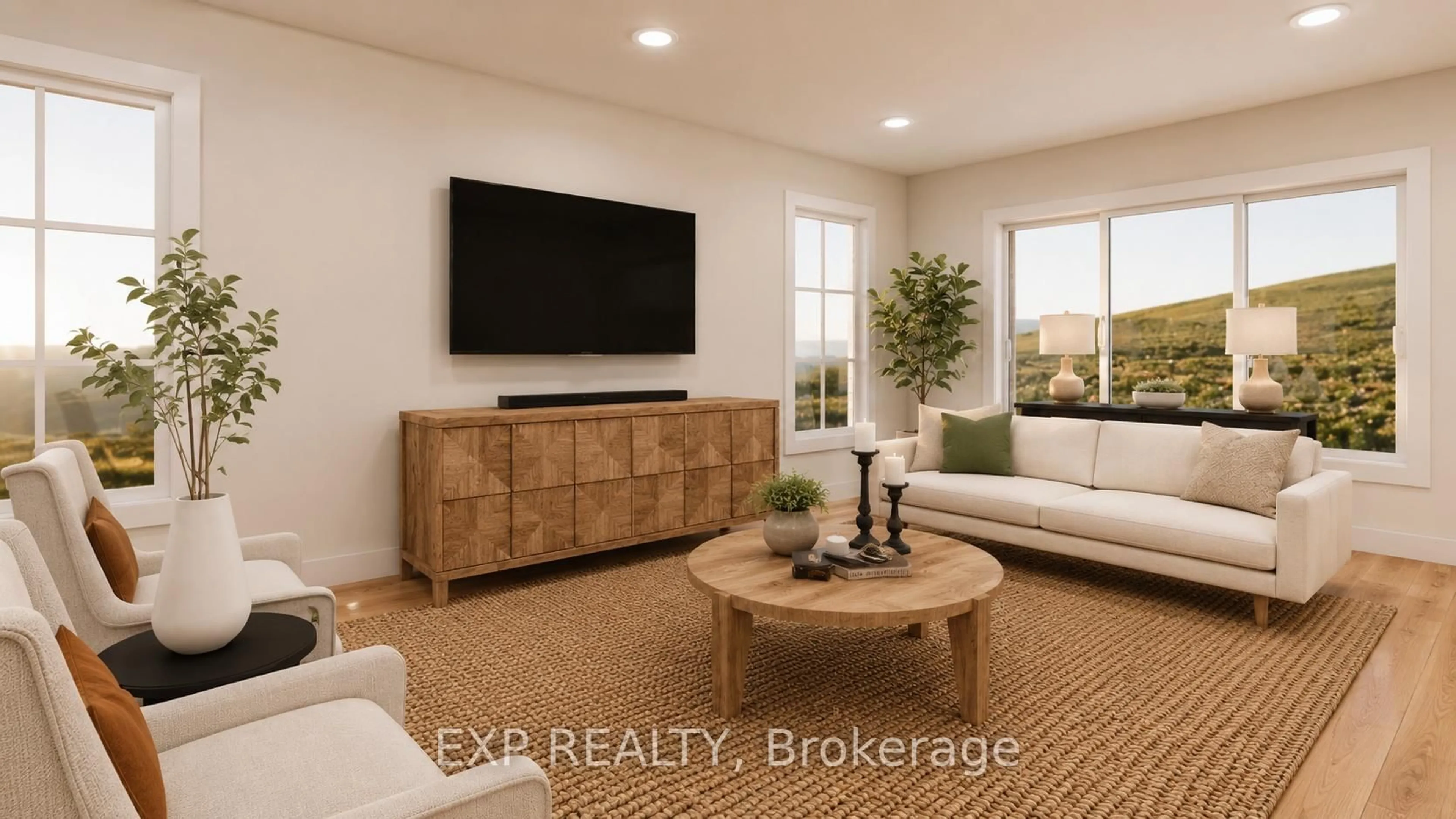 Living room with furniture, ceramic/tile floor for 117 Thackeray Way, Minto Ontario N0G 1Z0