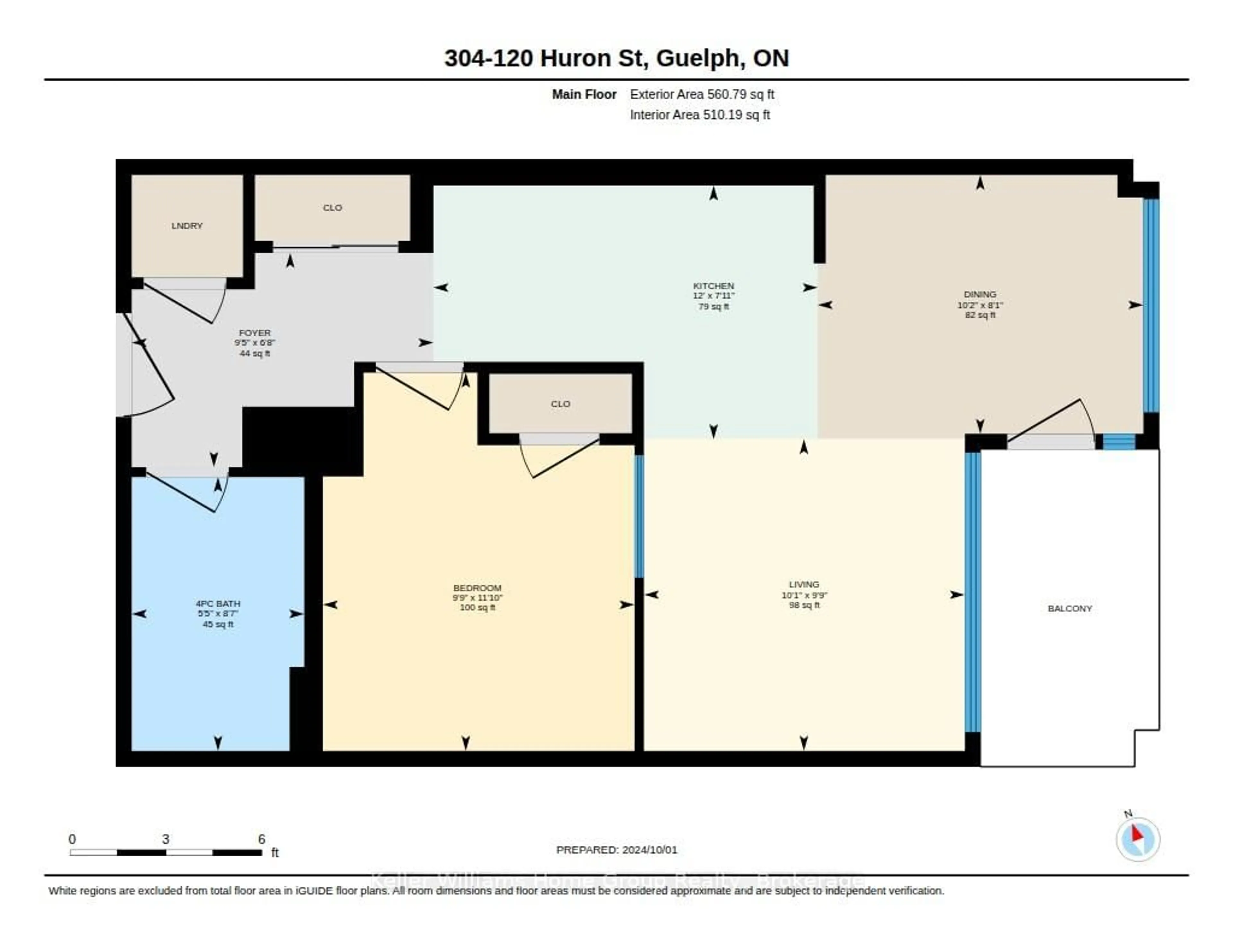 Floor plan for 120 Huron St #304, Guelph Ontario N1E 5L7