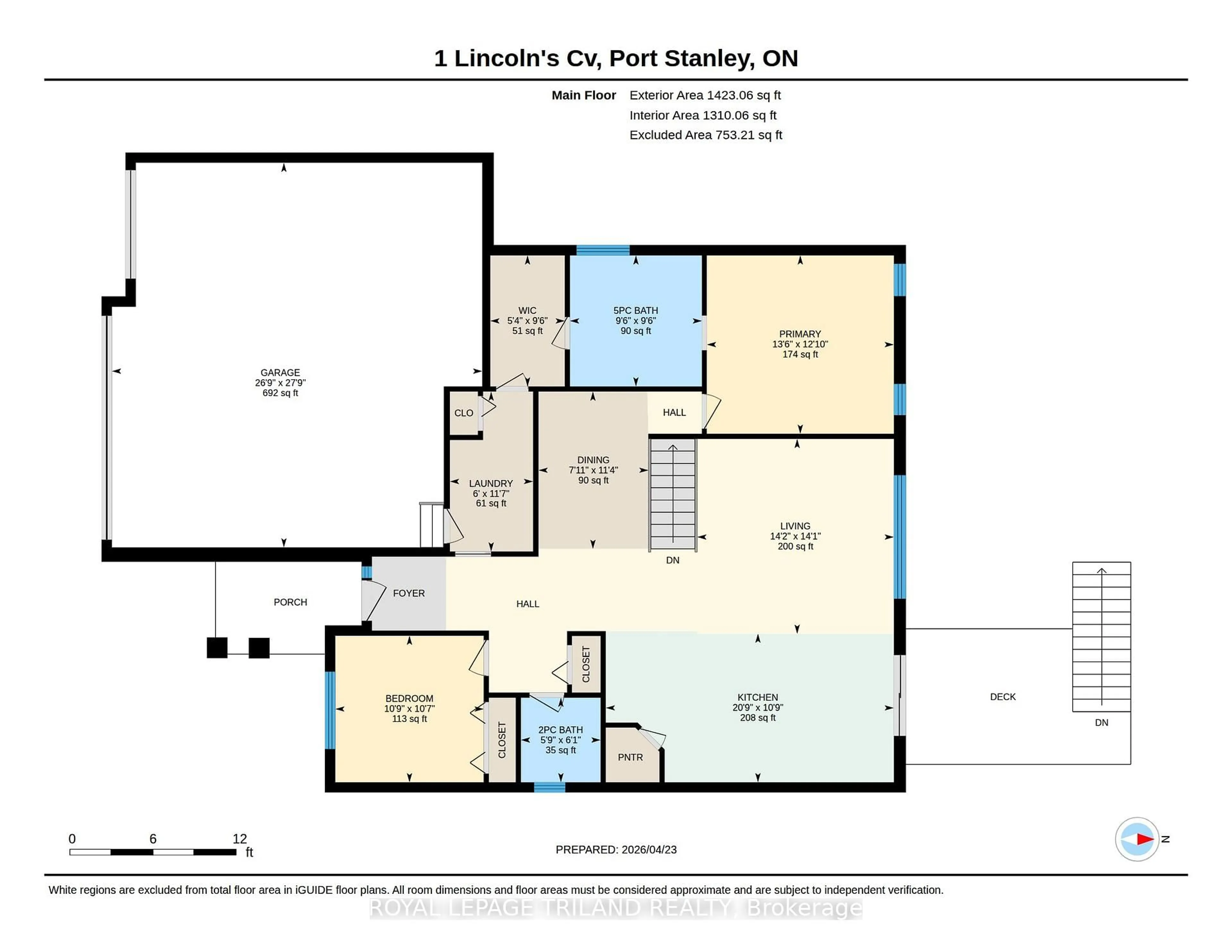 Floor plan for 1 Lincolns Cove St, Central Elgin Ontario N5L 0A8