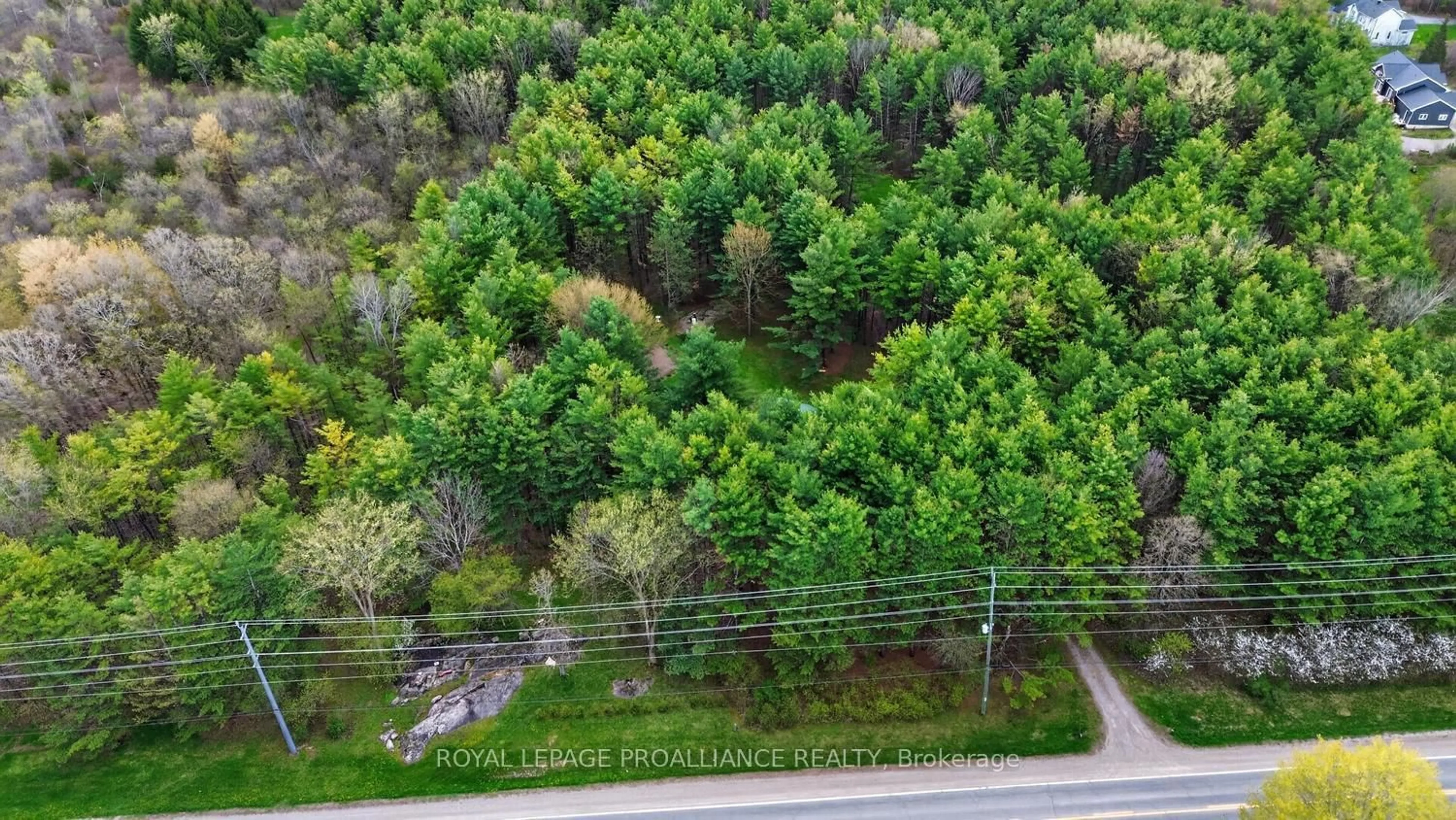 A pic from outside/outdoor area/front of a property/back of a property/a pic from drone, forest/trees view for 1457 County Rd 2 Rd, Front of Yonge Ontario K0E 1R0