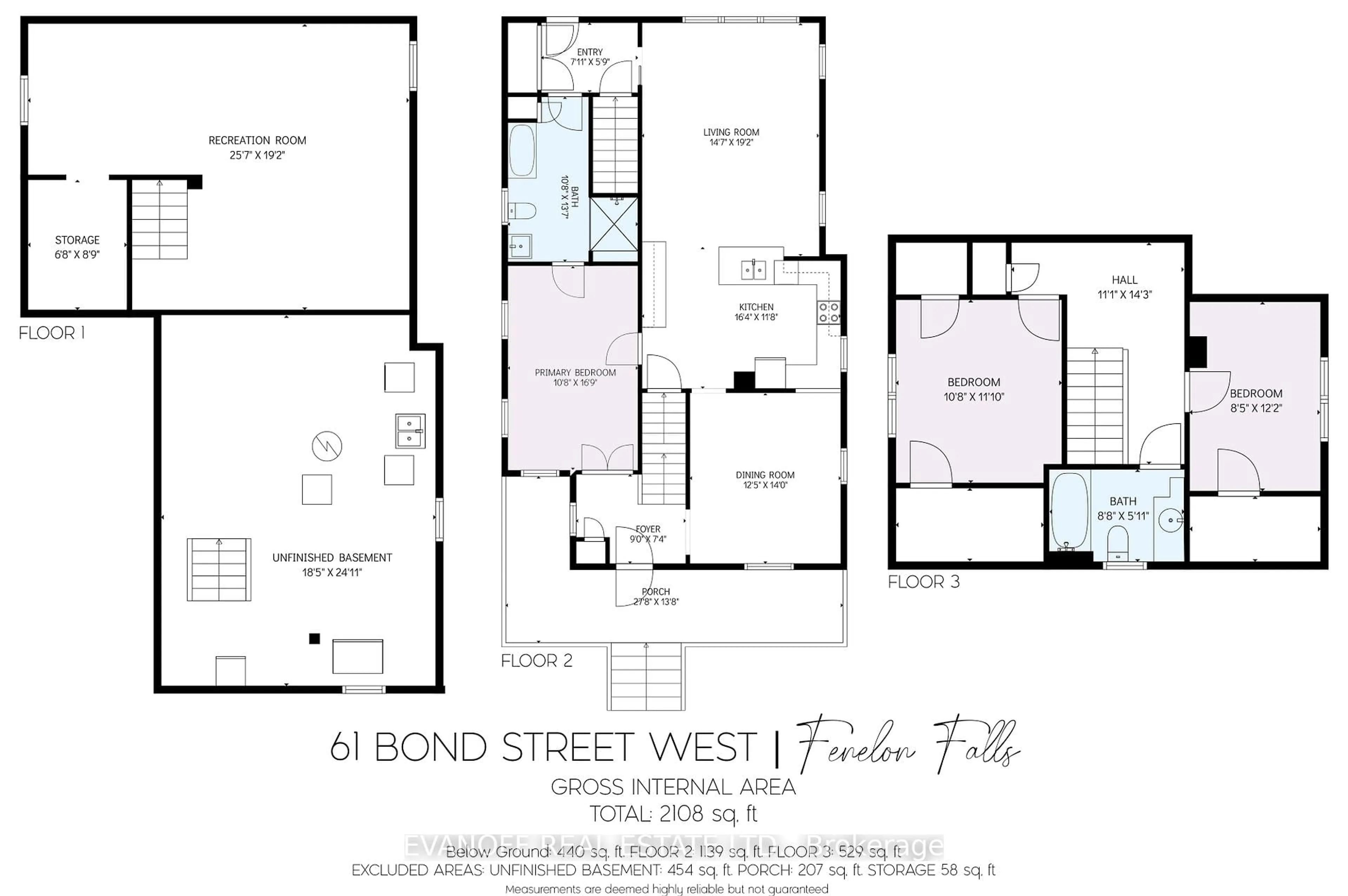 Floor plan for 61 Bond St, Kawartha Lakes Ontario K0M 1N0