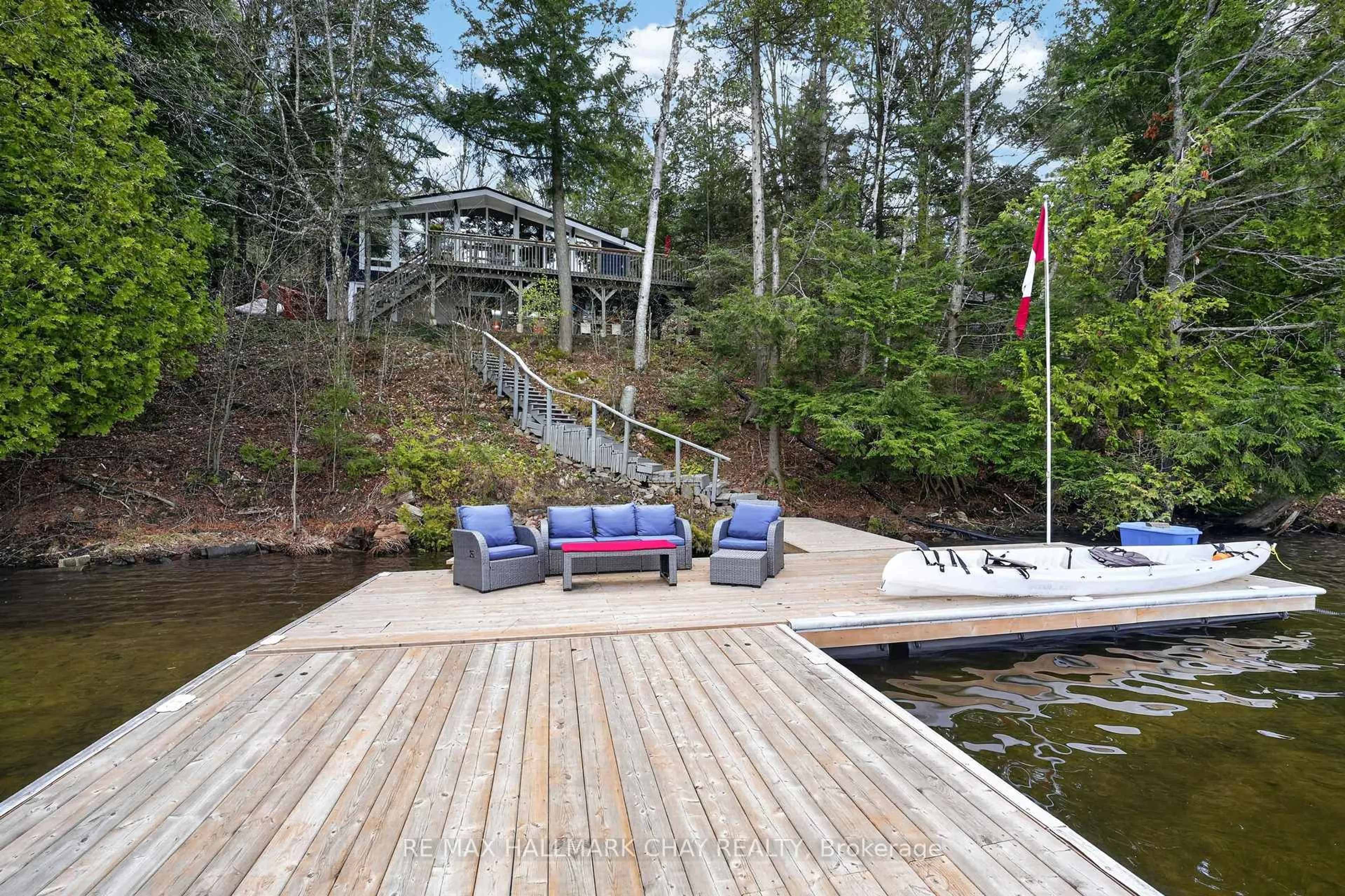 Patio, water/lake/river/ocean view for 1119 NARROWS ROAD, Lake of Bays Ontario P0B 1A0