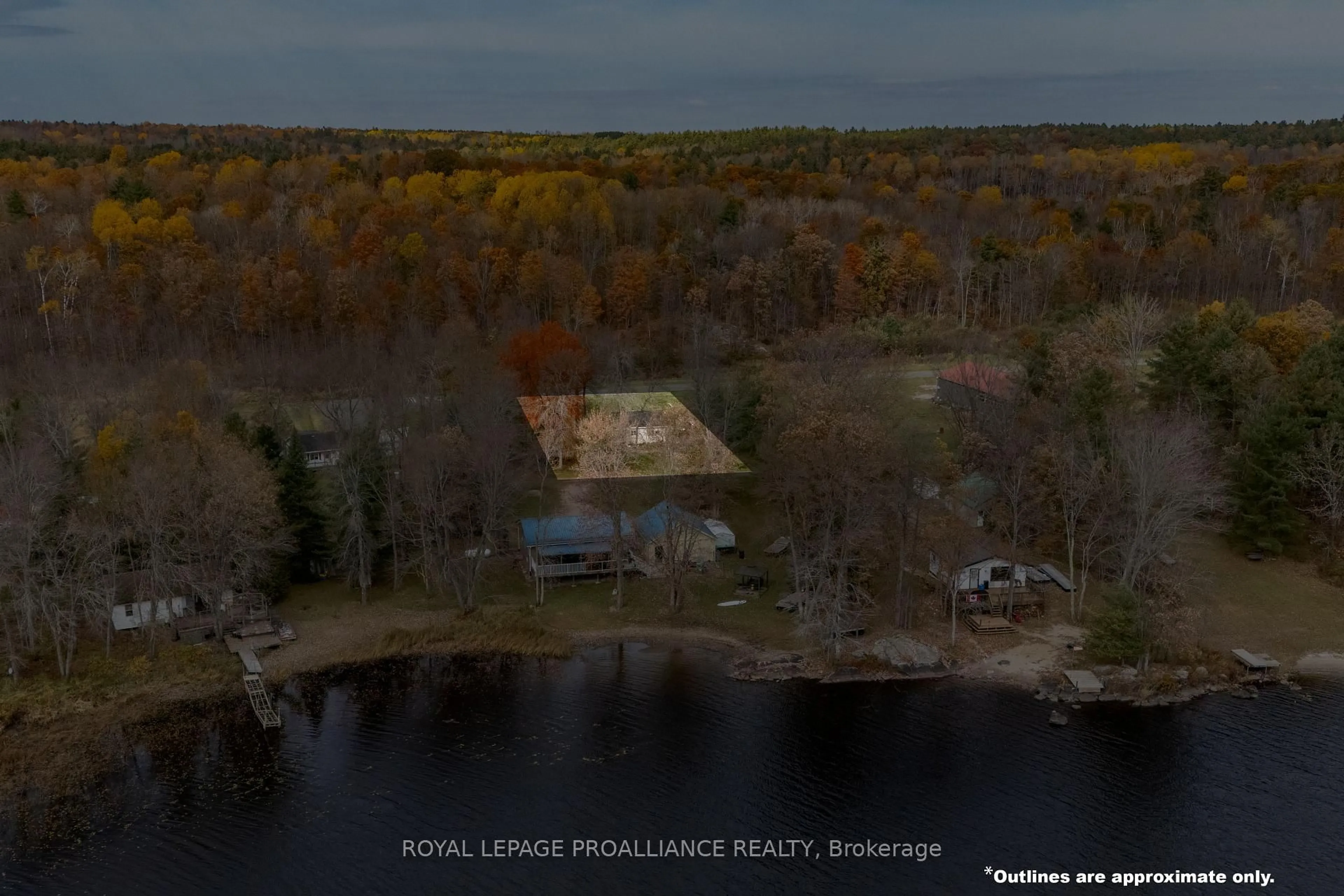 A pic from outside/outdoor area/front of a property/back of a property/a pic from drone, water/lake/river/ocean view for 1019 Turner Way, Arden Ontario K0H 1B0