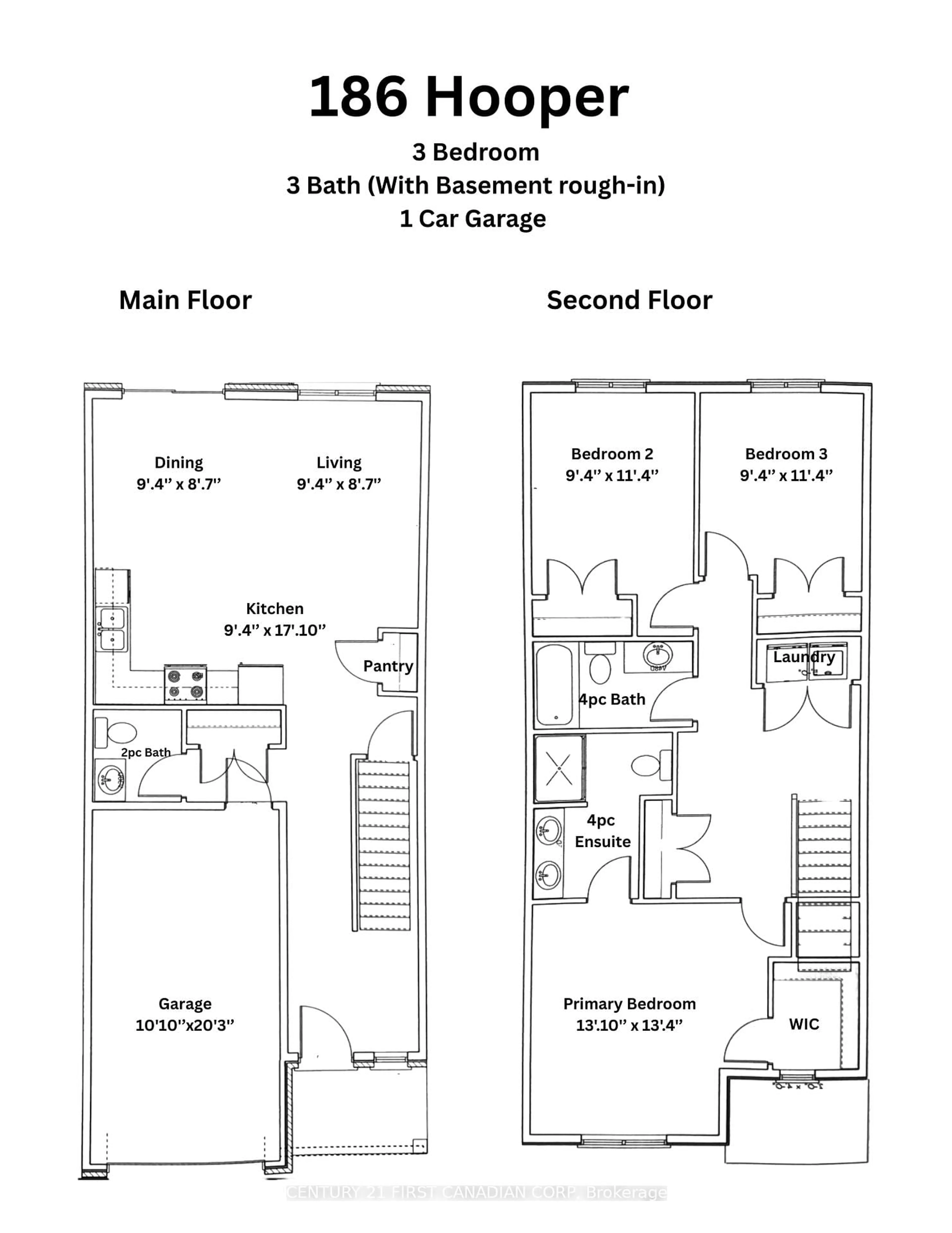 Floor plan for 186 HOOPER St, St. Marys Ontario N4X 0C1