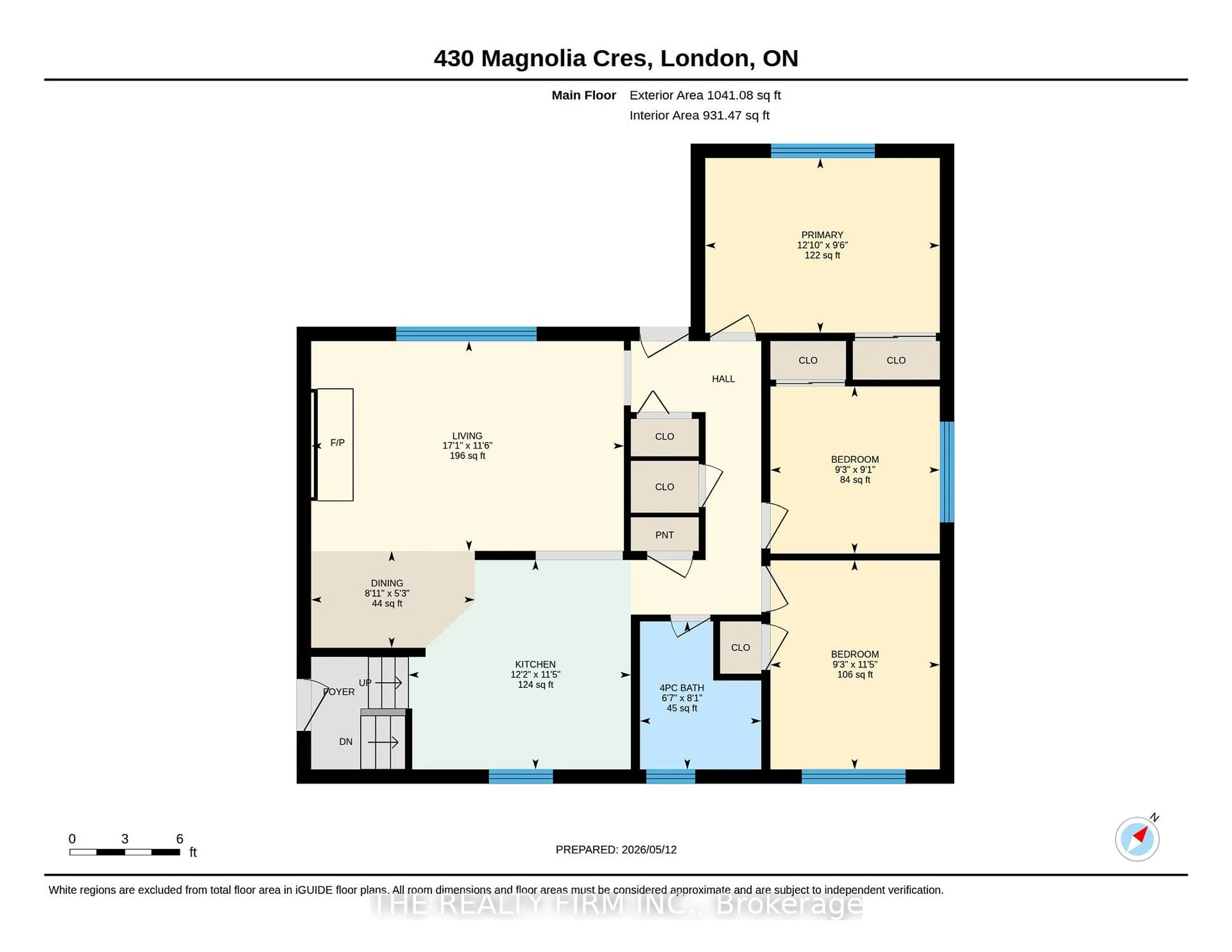 Floor plan for 430 Magnolia Cres, London East Ontario N5Y 4S9