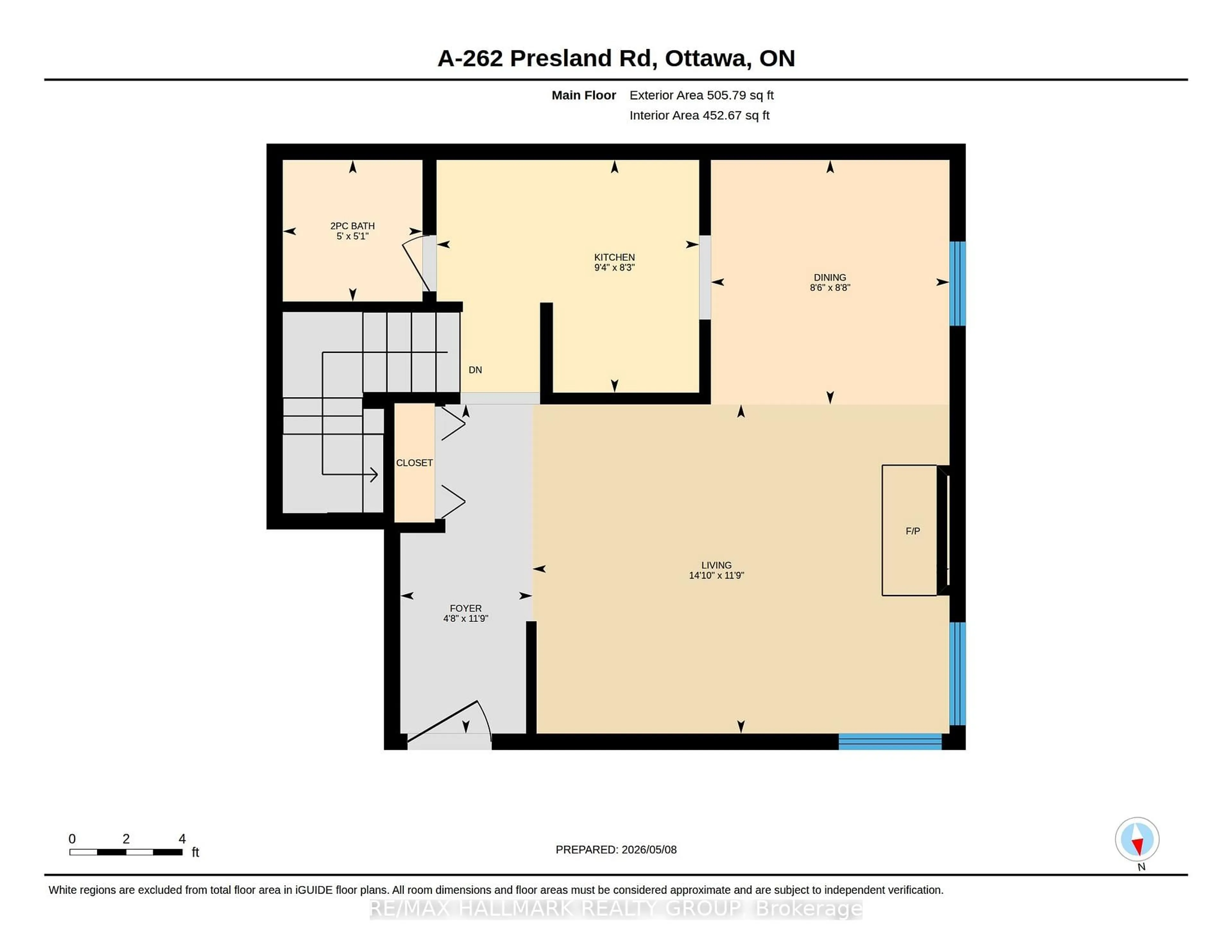 Floor plan for 262A Presland Rd, Ottawa Ontario K1K 2B8