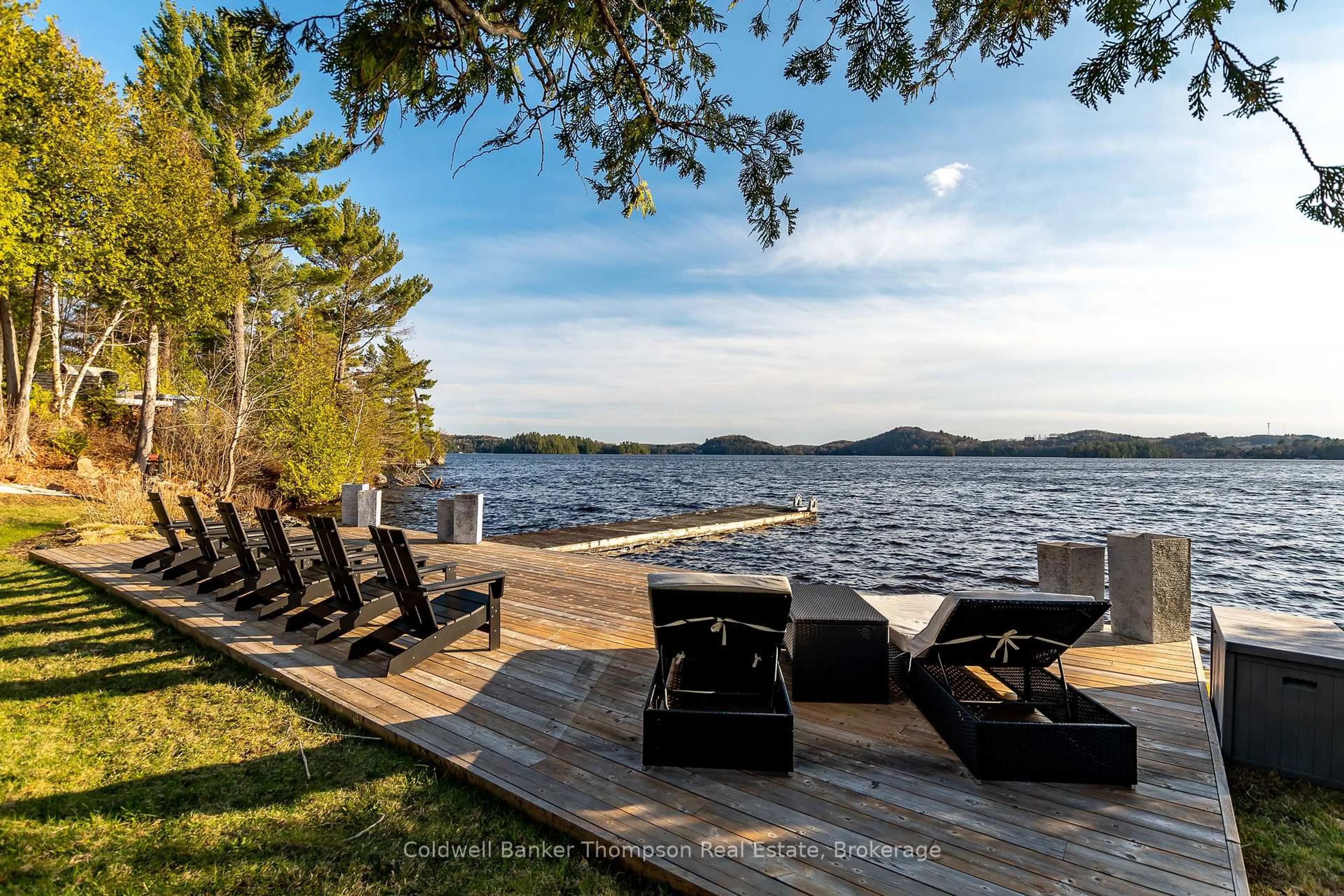 Patio, water/lake/river/ocean view for 245 Allisons Point Rd, Huntsville Ontario P1H 1B5