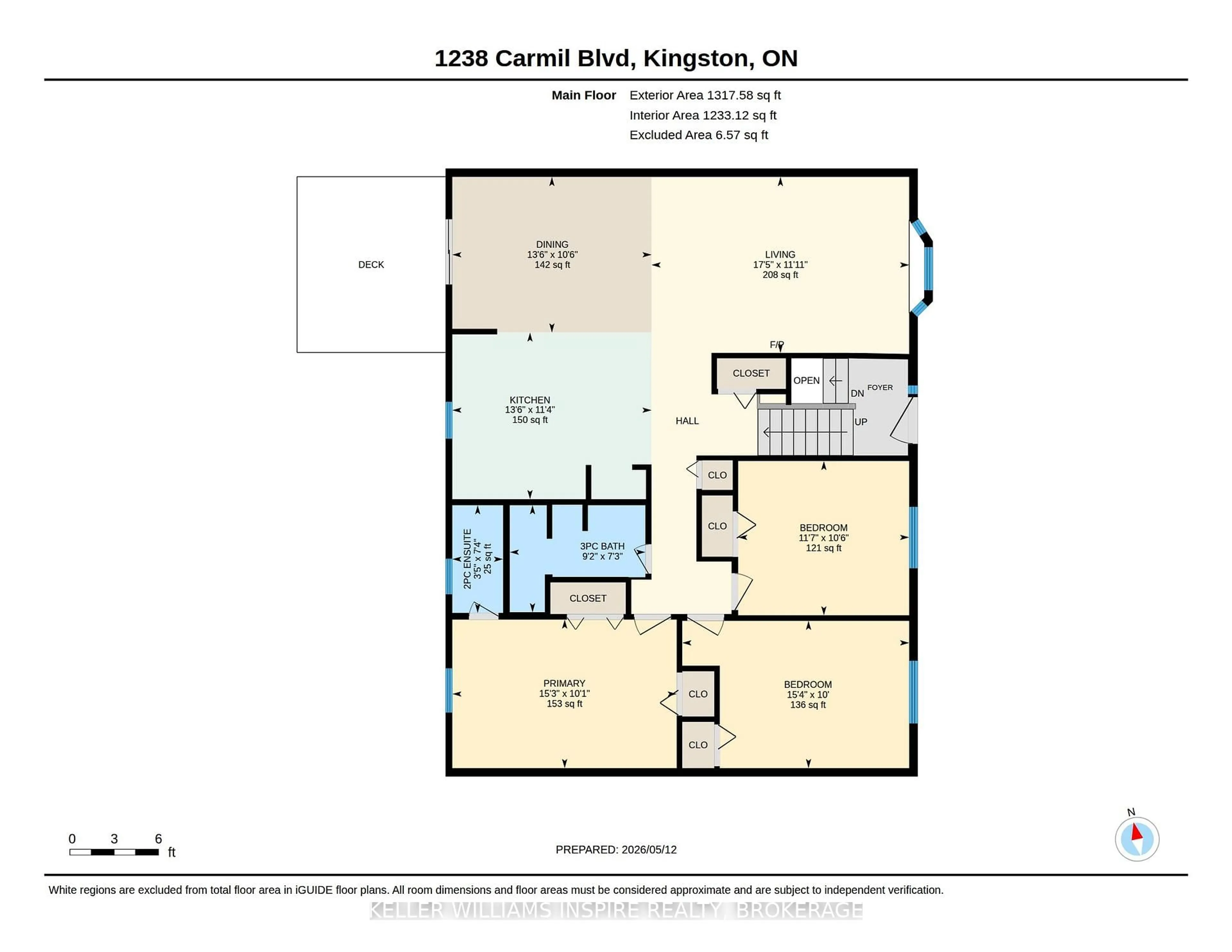 Floor plan for 1238 Carmil Blvd, Kingston Ontario K7M 5Z3