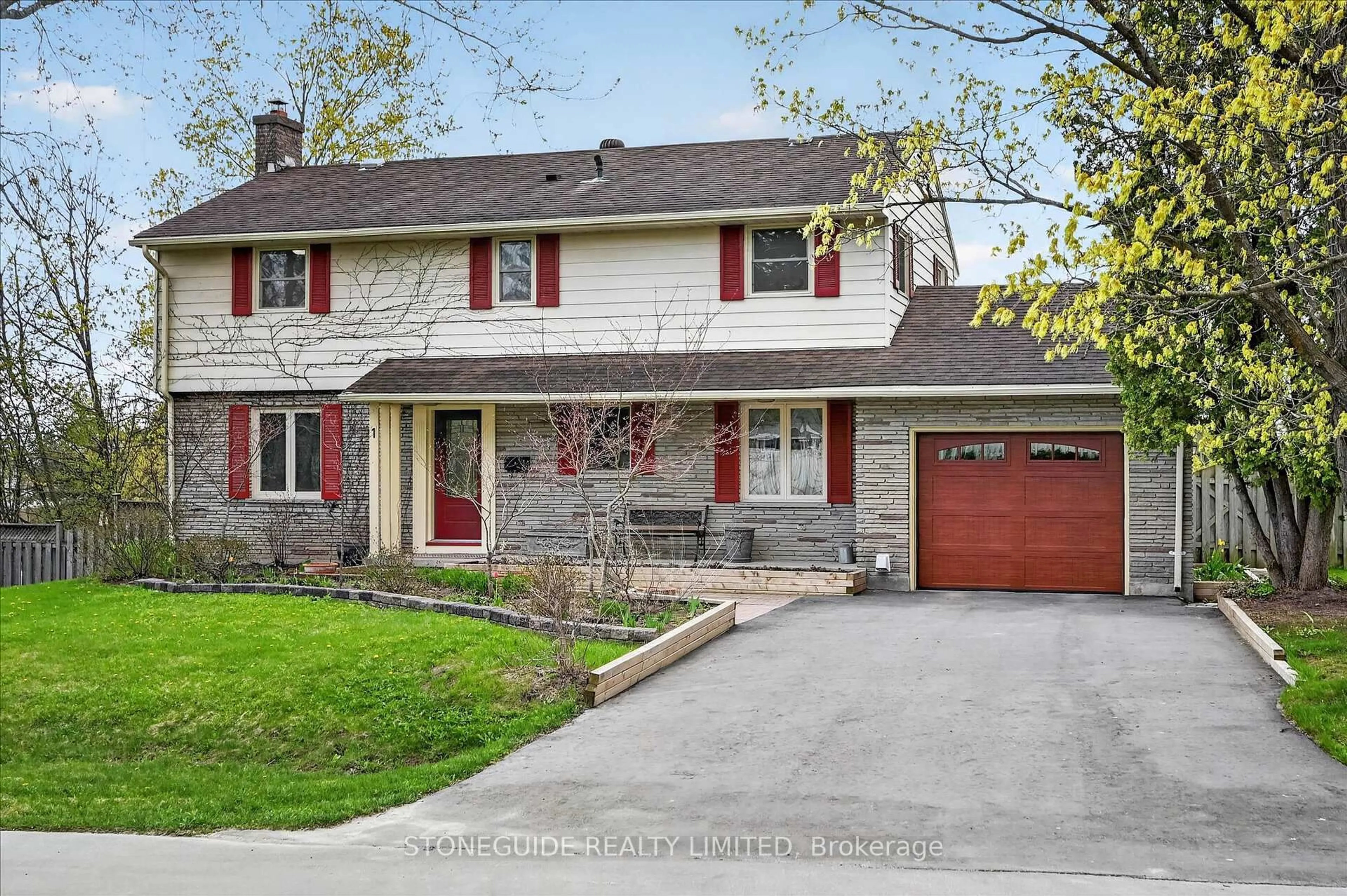 Home with brick exterior material, street for 1 Cindy St, Peterborough Ontario K9J 6M5