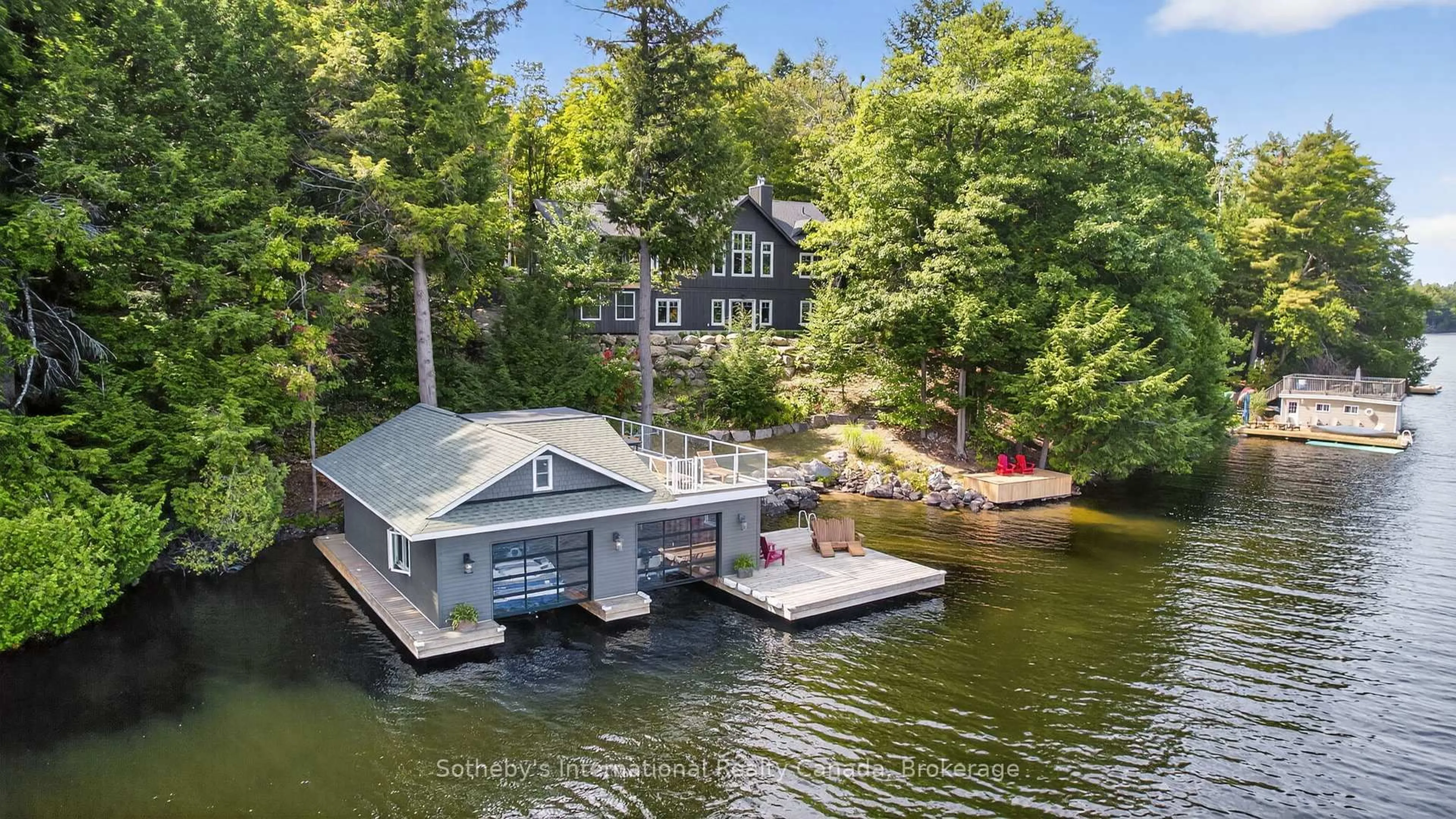 A pic from outside/outdoor area/front of a property/back of a property/a pic from drone, water/lake/river/ocean view for 1160 Whiteside Rd #52, Muskoka Lakes Ontario P0B 1J0