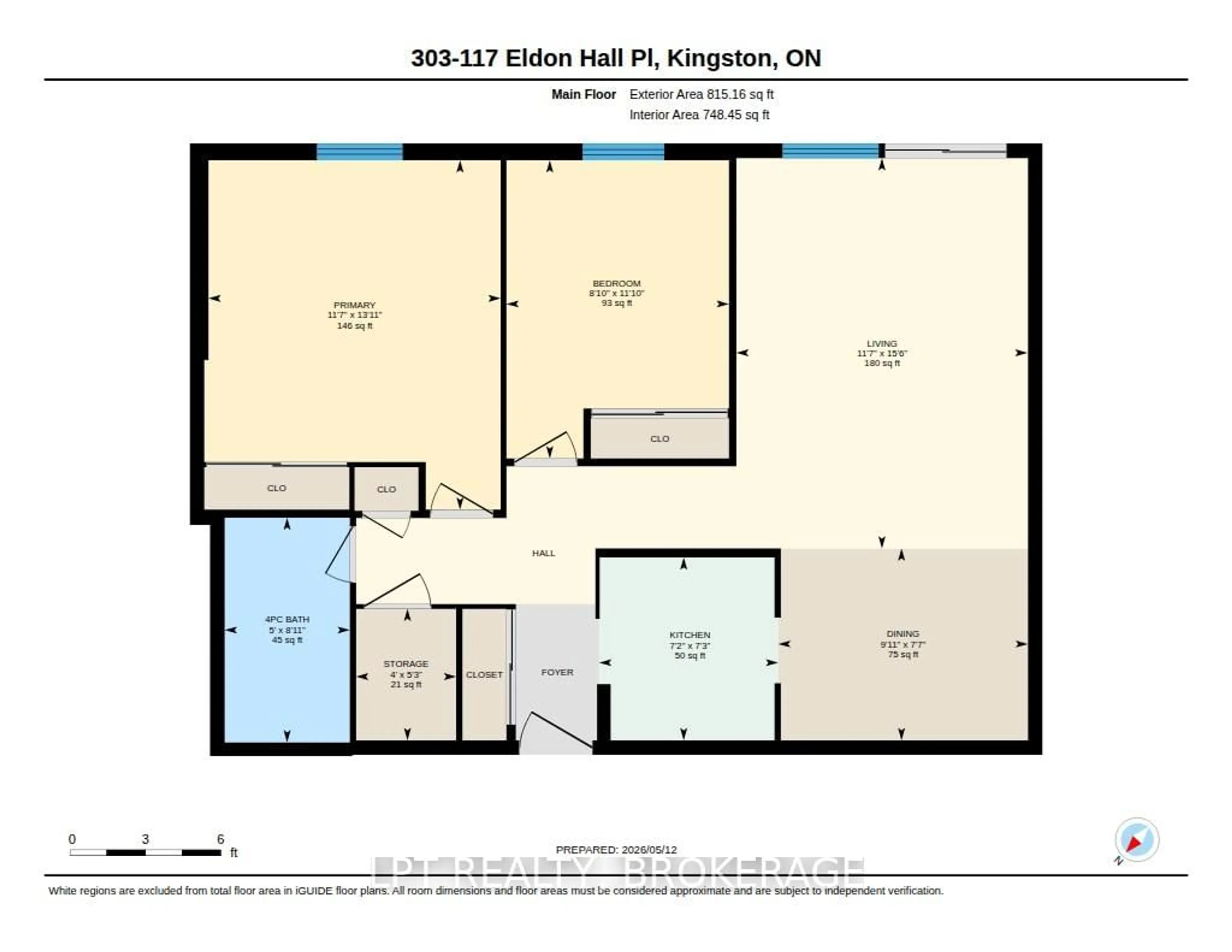 Floor plan for 17 Eldon Hall Pl #303, Kingston Ontario K7M 7H5