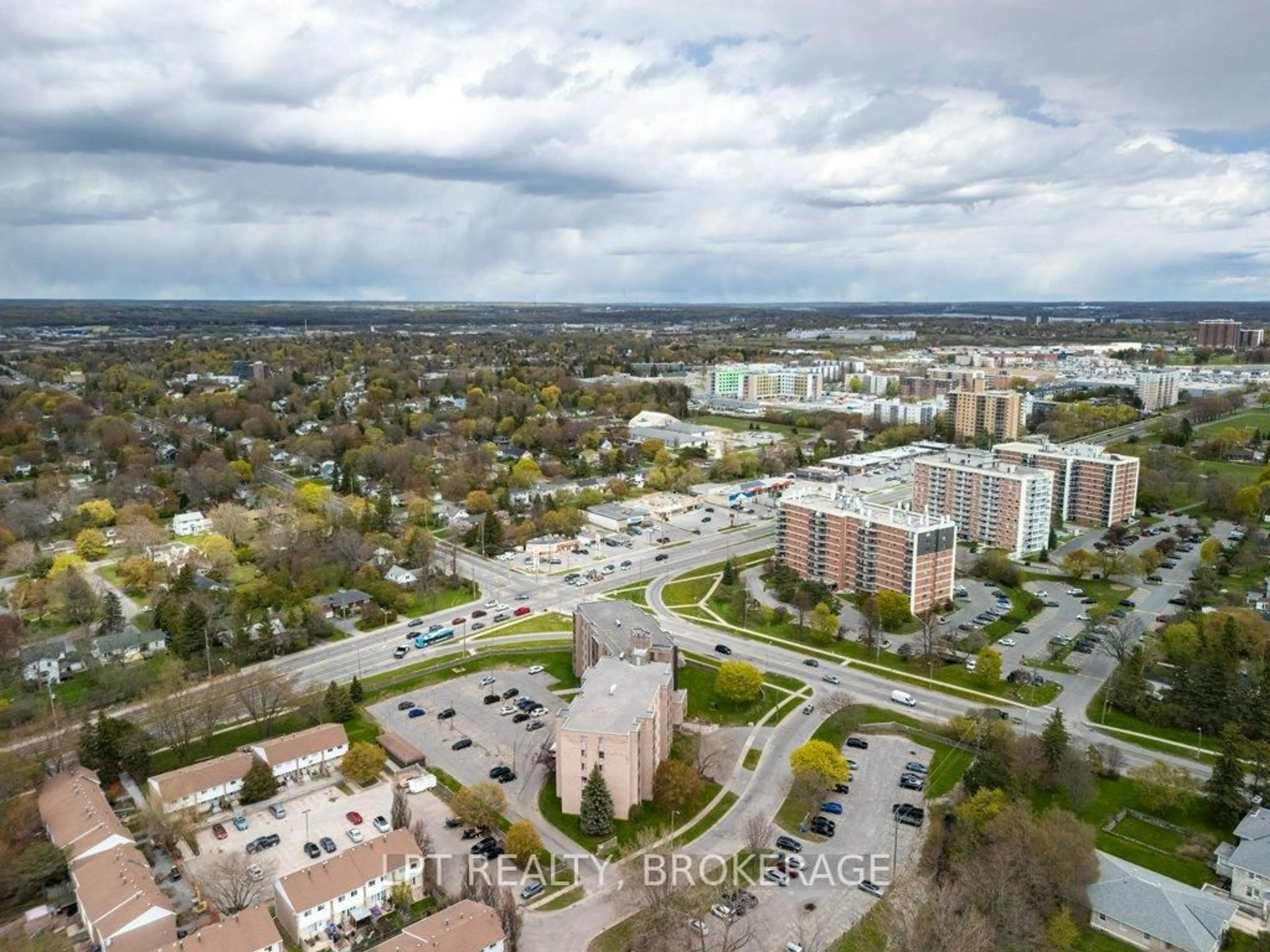 A pic from outside/outdoor area/front of a property/back of a property/a pic from drone, city buildings view from balcony for 17 Eldon Hall Pl #303, Kingston Ontario K7M 7H5