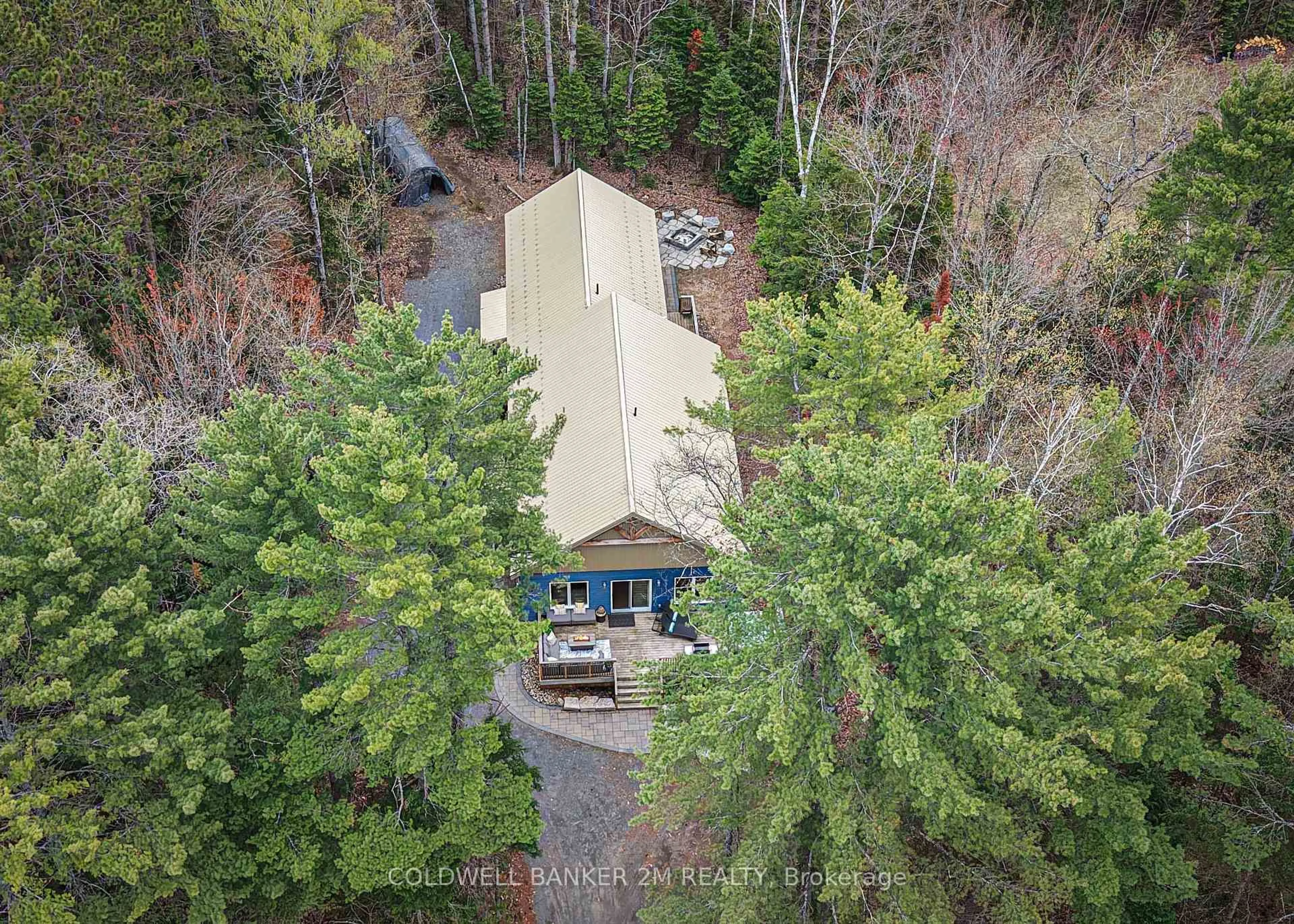A pic from outside/outdoor area/front of a property/back of a property/a pic from drone, forest/trees view for 2776 Muskoka Rd. 117 Rd, Lake of Bays Ontario P0B 1A0