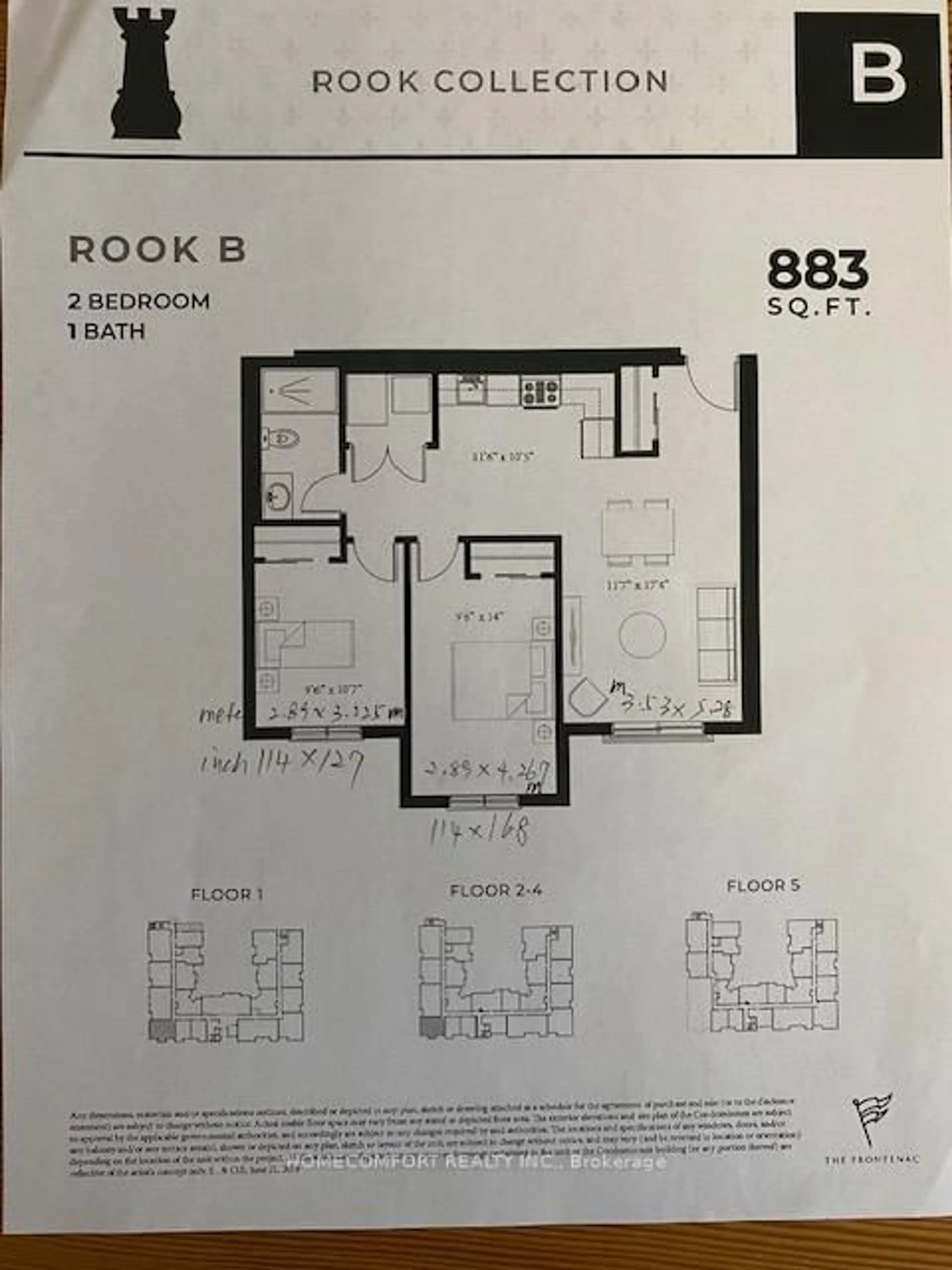 Floor plan for 501 Frontenac St #418, Kingston Ontario K7K 4L9