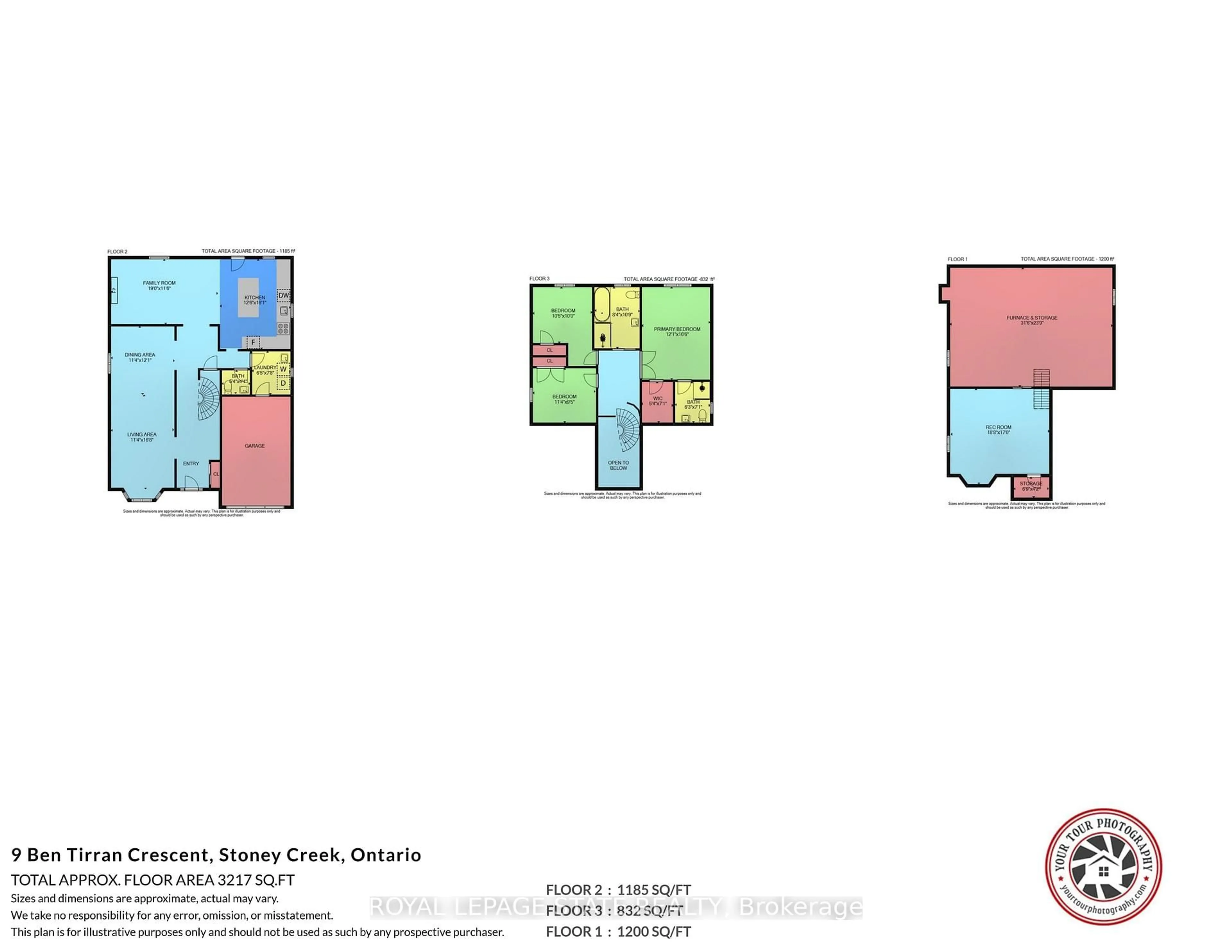 Floor plan for 9 Ben Tirran Cres, Hamilton Ontario L8G 4V8