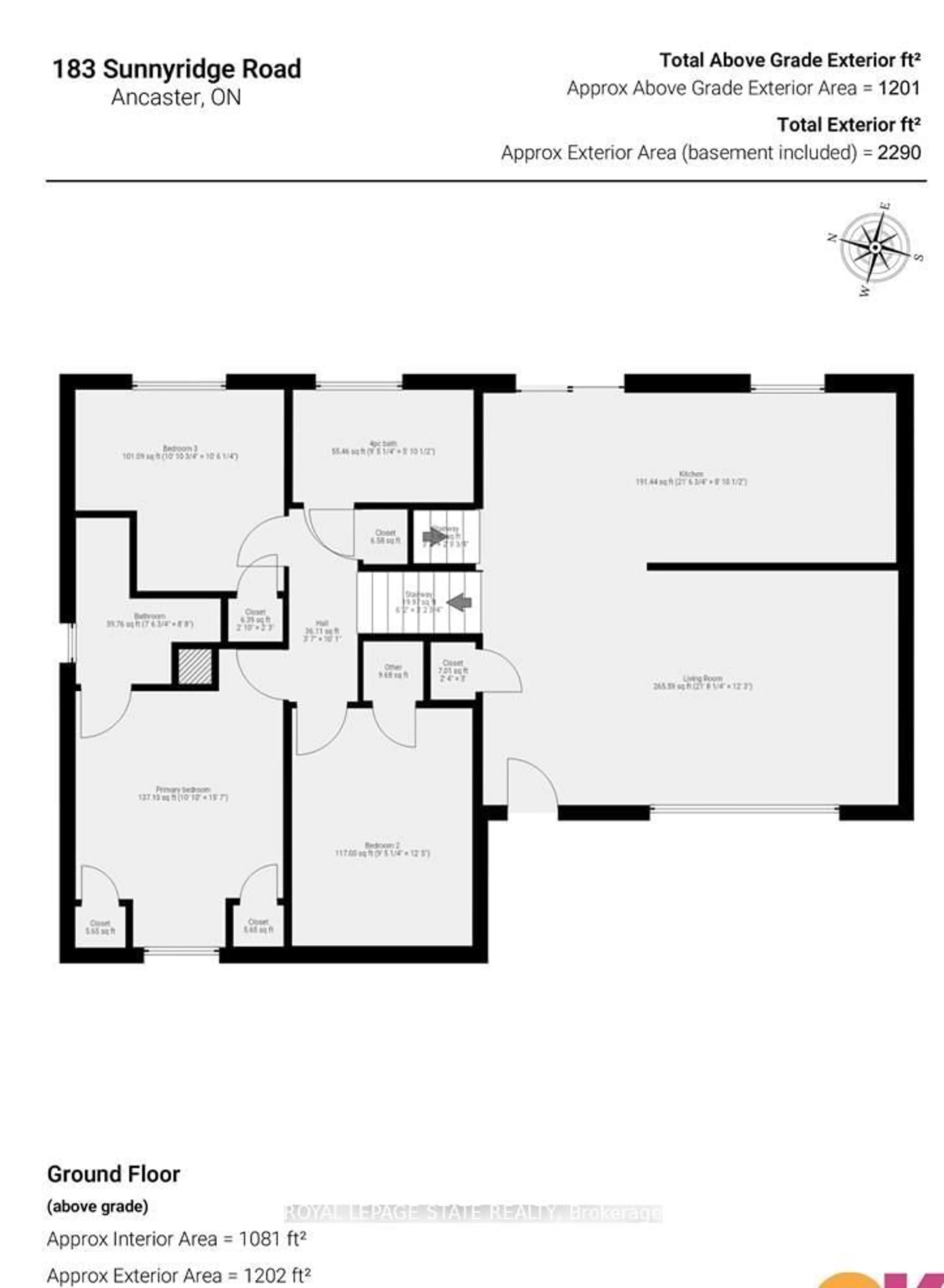 Floor plan for 183 Sunnyridge Rd, Hamilton Ontario L0R 1R0