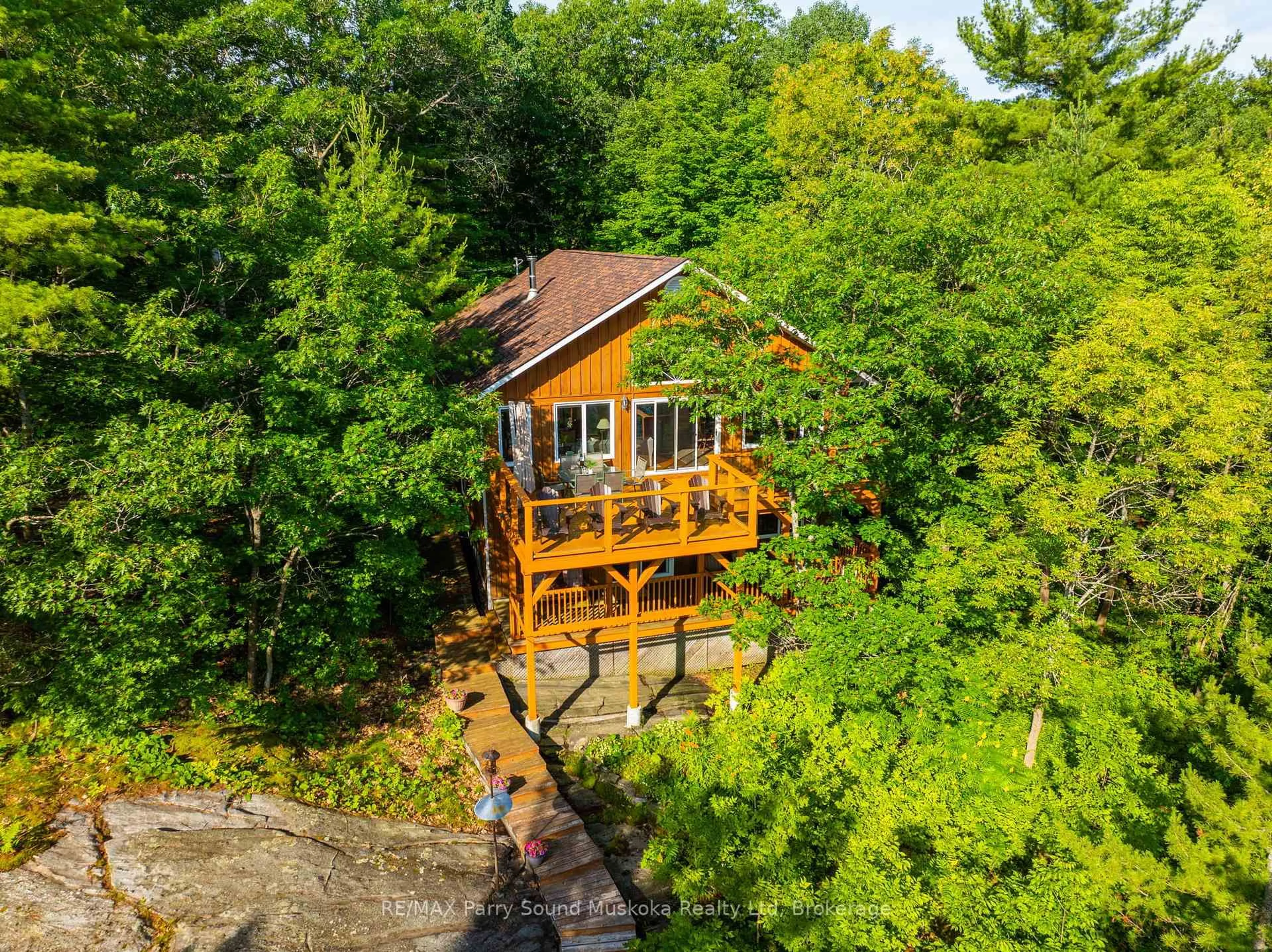 A pic from outside/outdoor area/front of a property/back of a property/a pic from drone, water/lake/river/ocean view for 48 FRED DUBIE Rd, Carling Ontario P0G 1G0