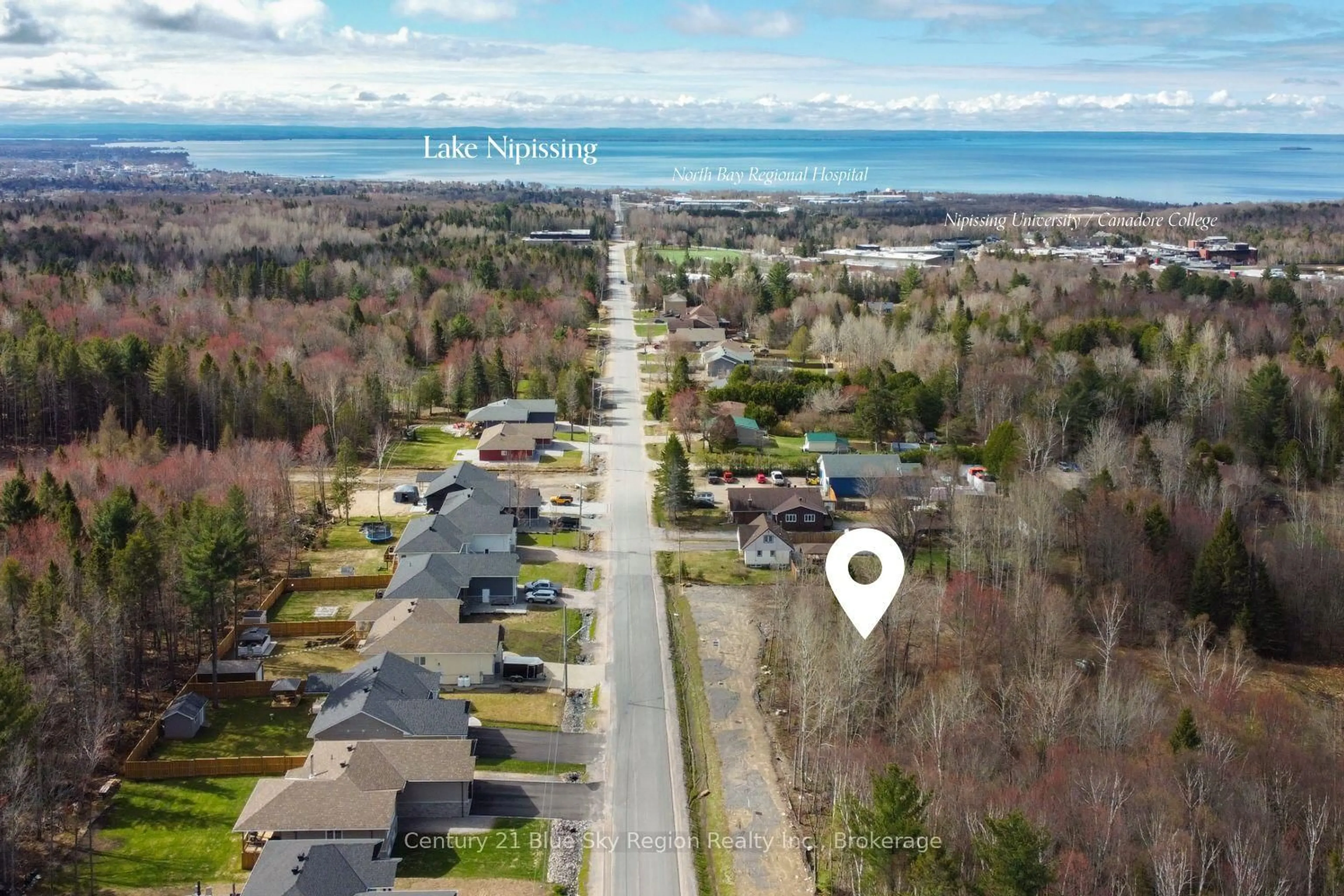 A pic from outside/outdoor area/front of a property/back of a property/a pic from drone, water/lake/river/ocean view for LOT 2 LAROCQUE Rd, North Bay Ontario P1B 8G3