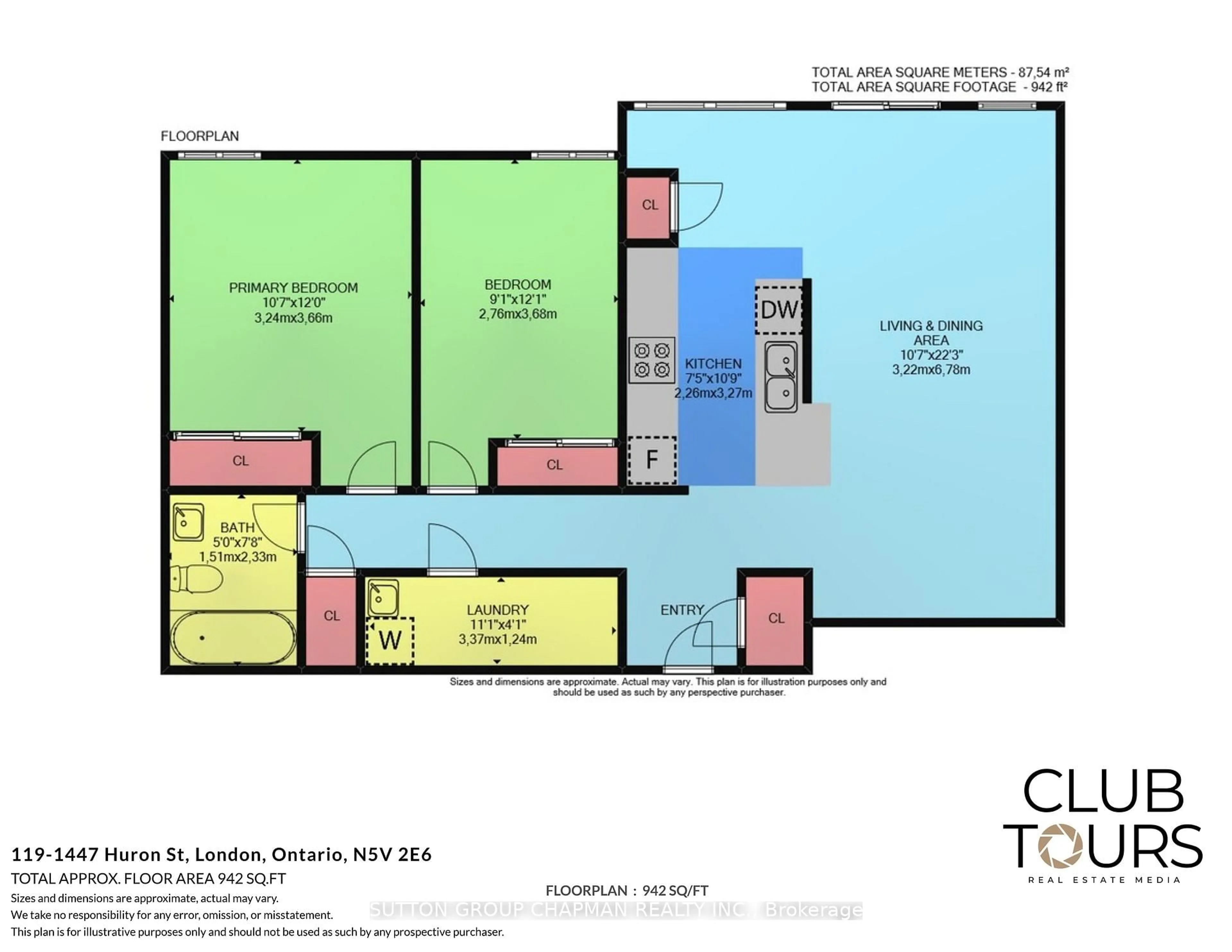 Floor plan for 1447 Huron St #119, London East Ontario N5V 2E6