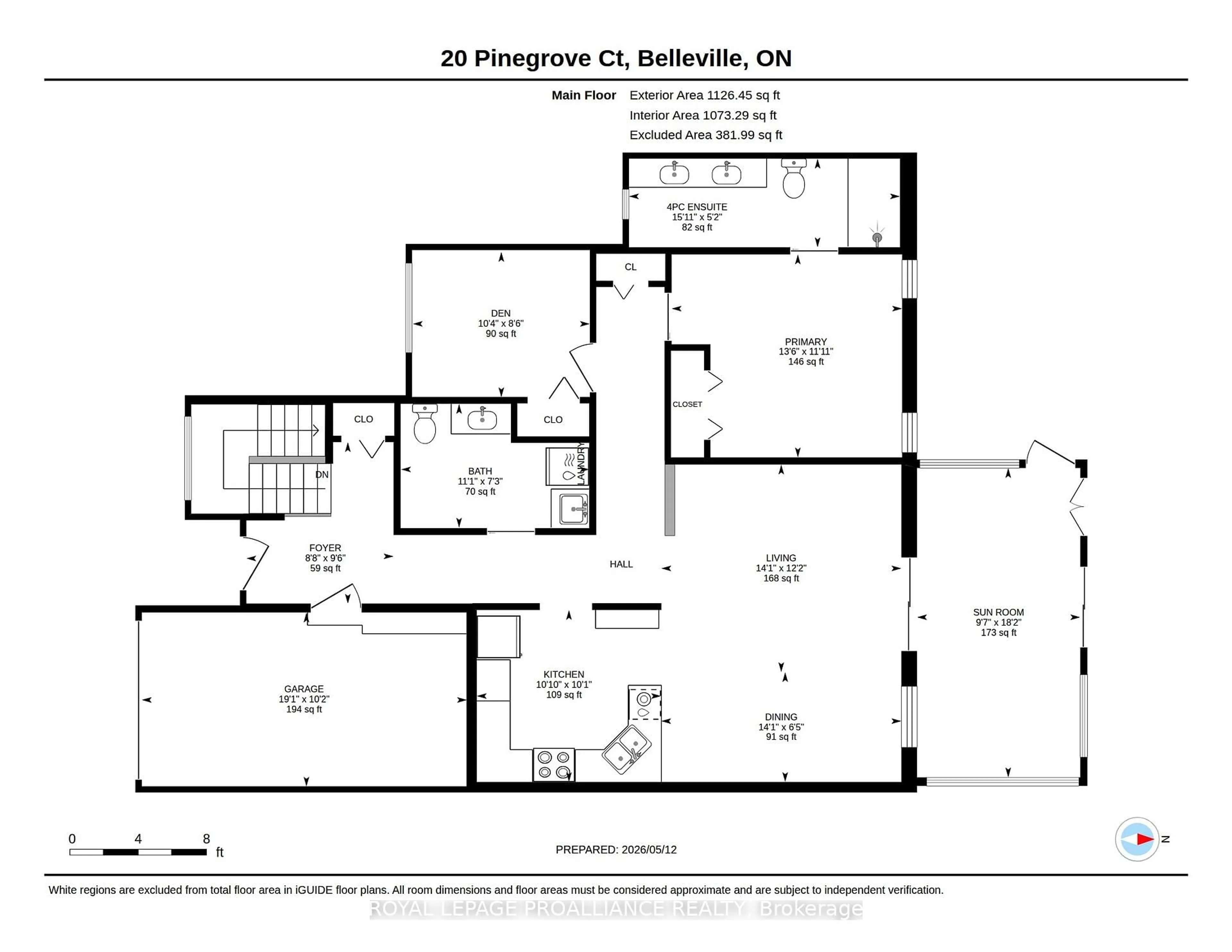 Floor plan for 20 Pinegrove Crt, Belleville Ontario K8N 5X9