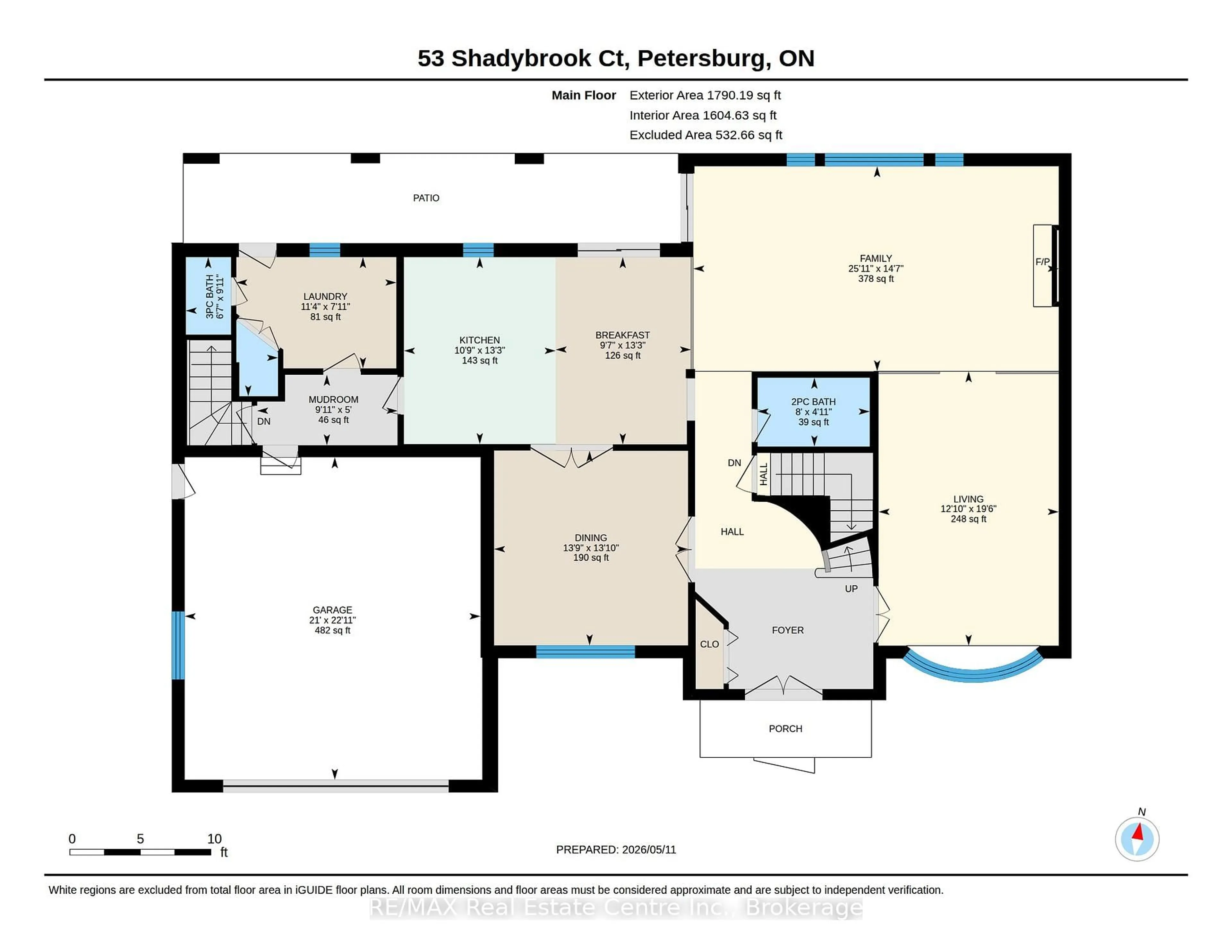 Floor plan for 53 Shadybrook Crt, Wilmot Ontario N0B 2H0