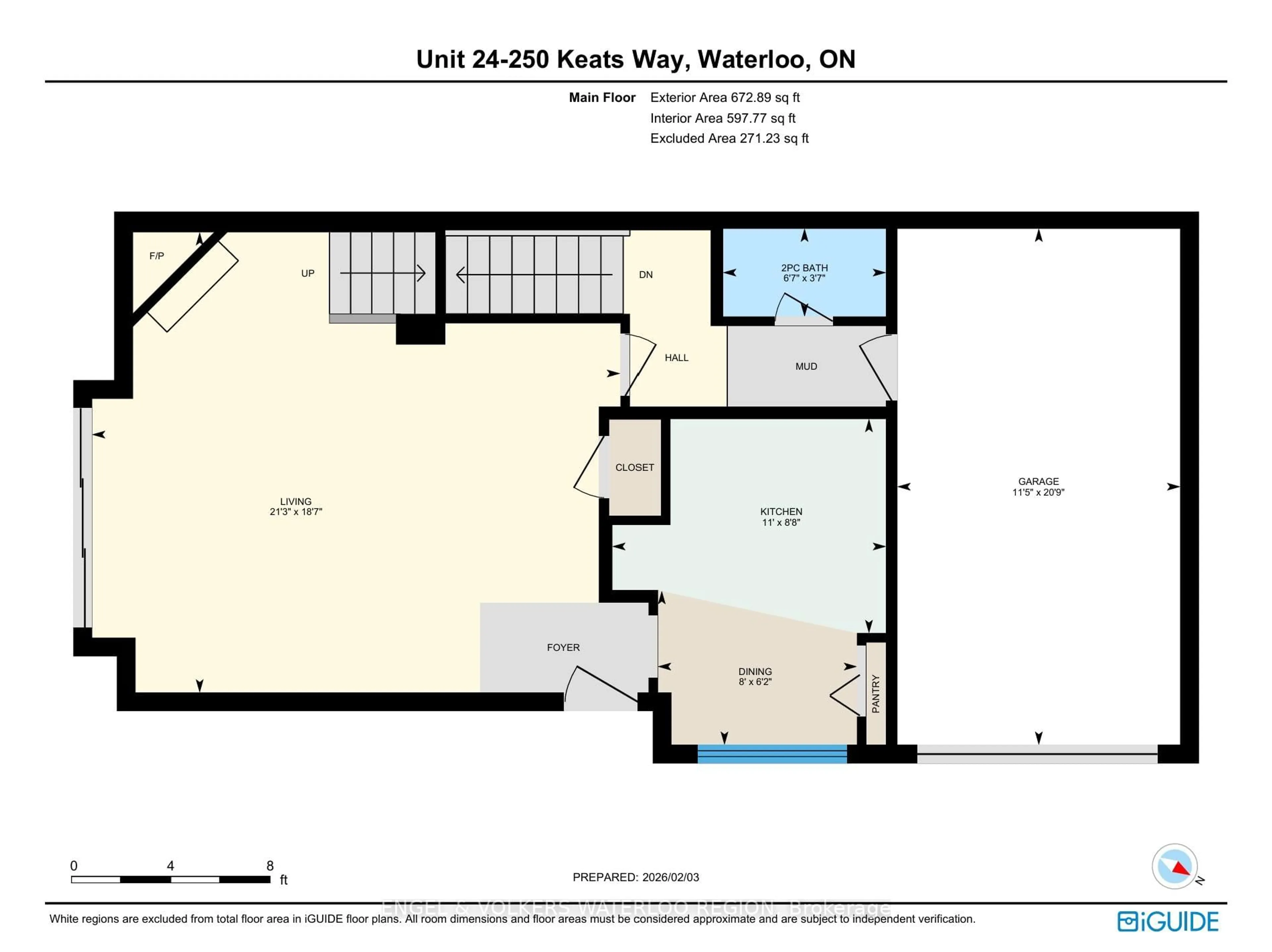 Floor plan for 250 Keats Way #24, Waterloo Ontario N2L 6J5