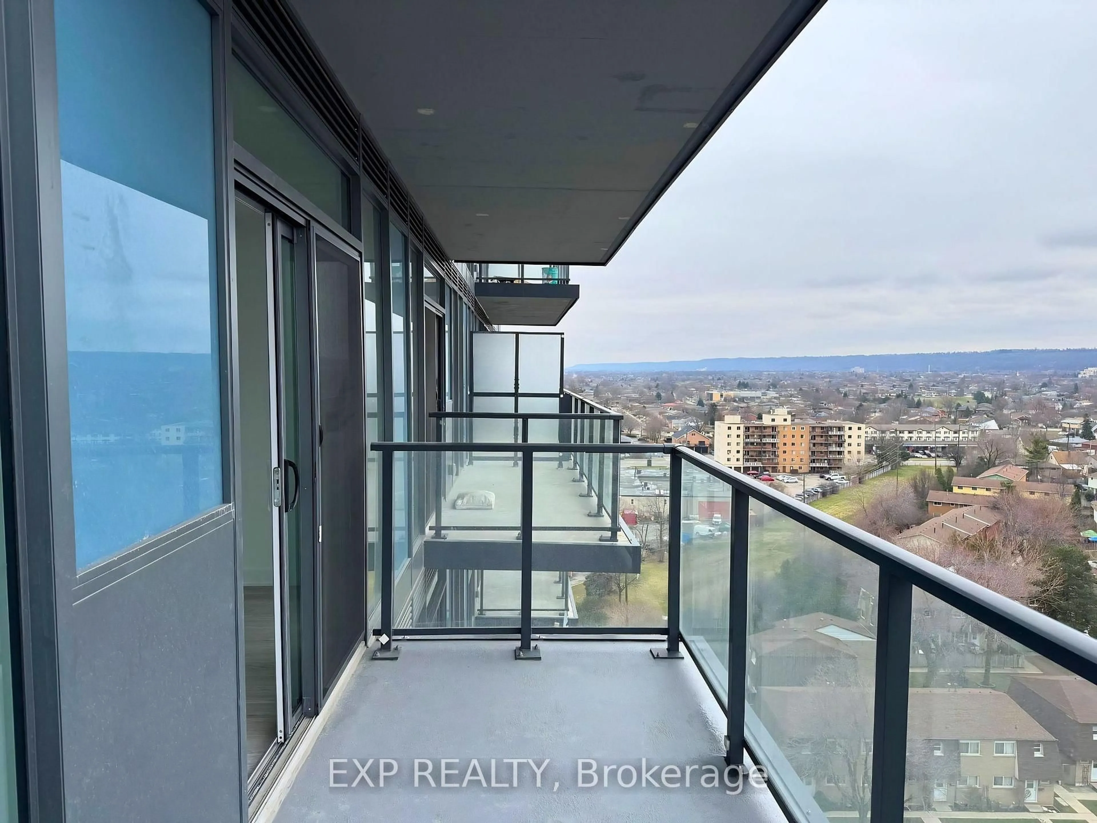Balcony in the apartment, city buildings view from balcony for 2782 Barton St #1019, Hamilton Ontario L8E 0L3