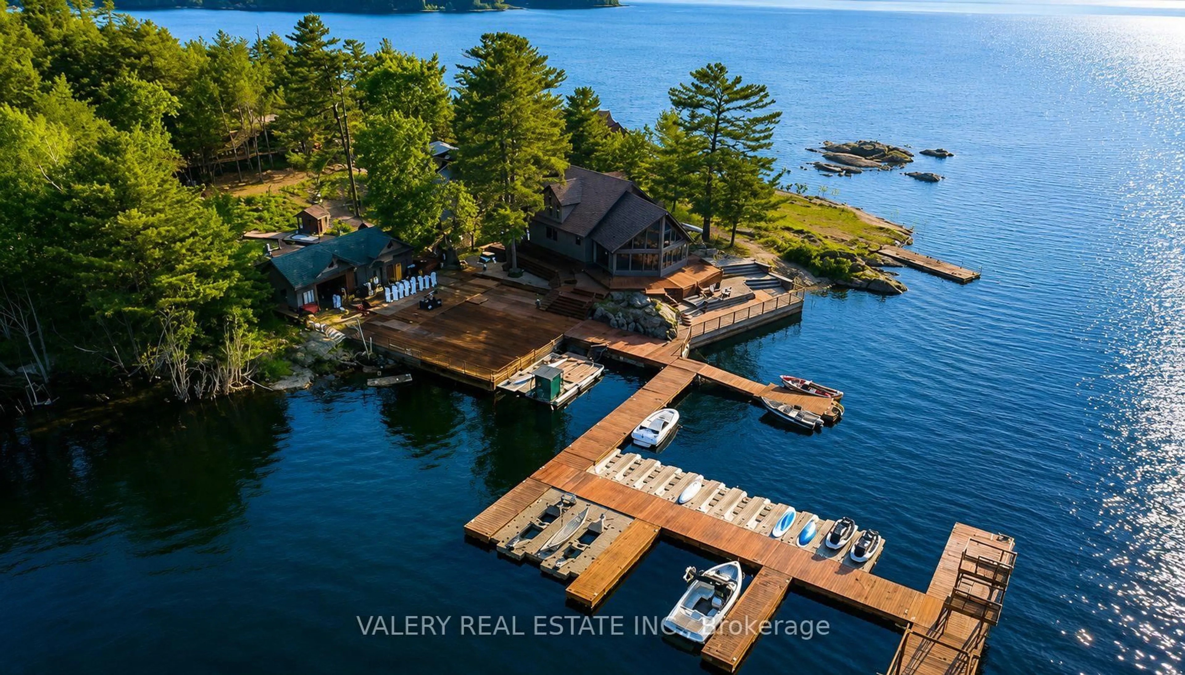 A pic from outside/outdoor area/front of a property/back of a property/a pic from drone, water/lake/river/ocean view for 20 Harrison Island, The Archipelago Ontario P0G 1K0
