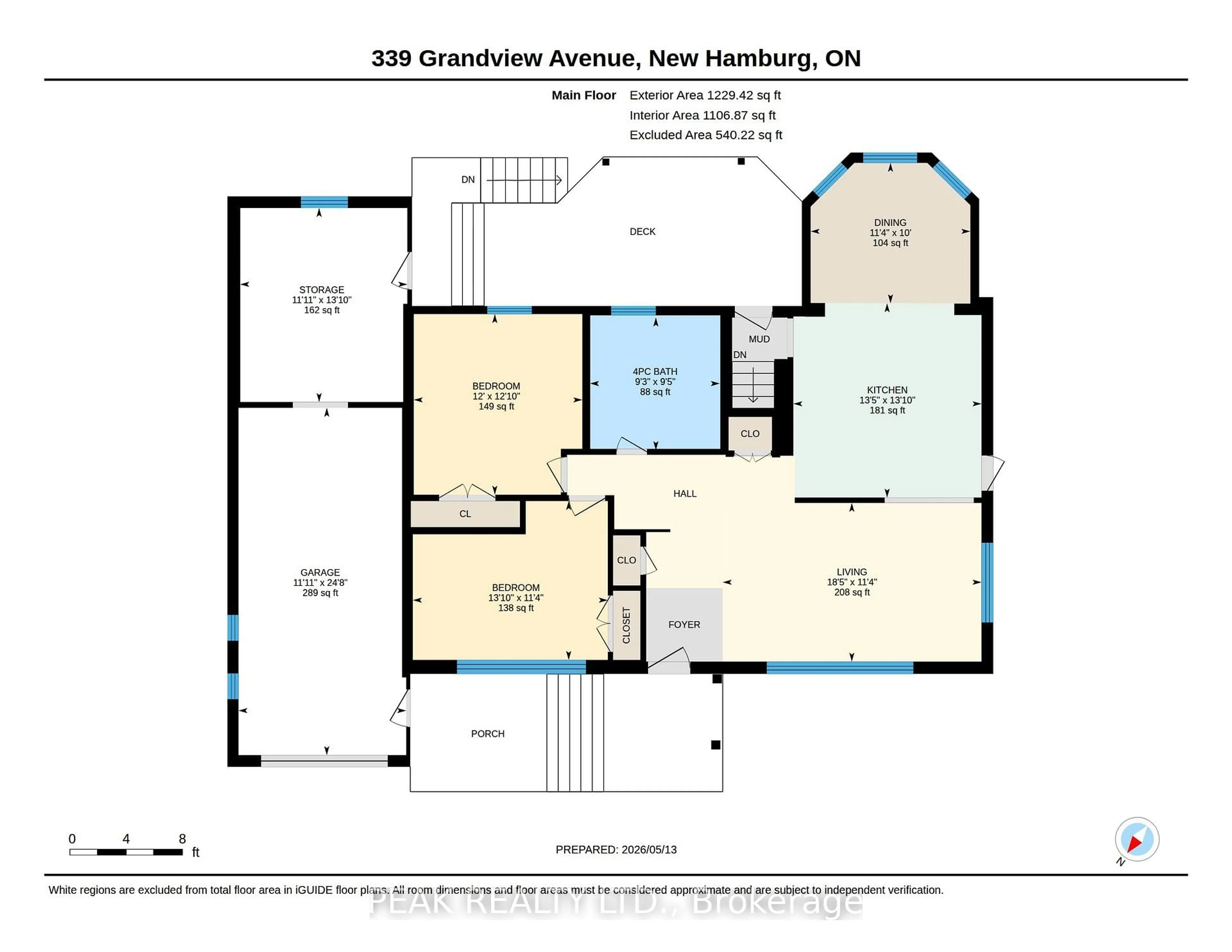 Floor plan for 339 Grandview Ave, Wilmot Ontario N3A 1L5
