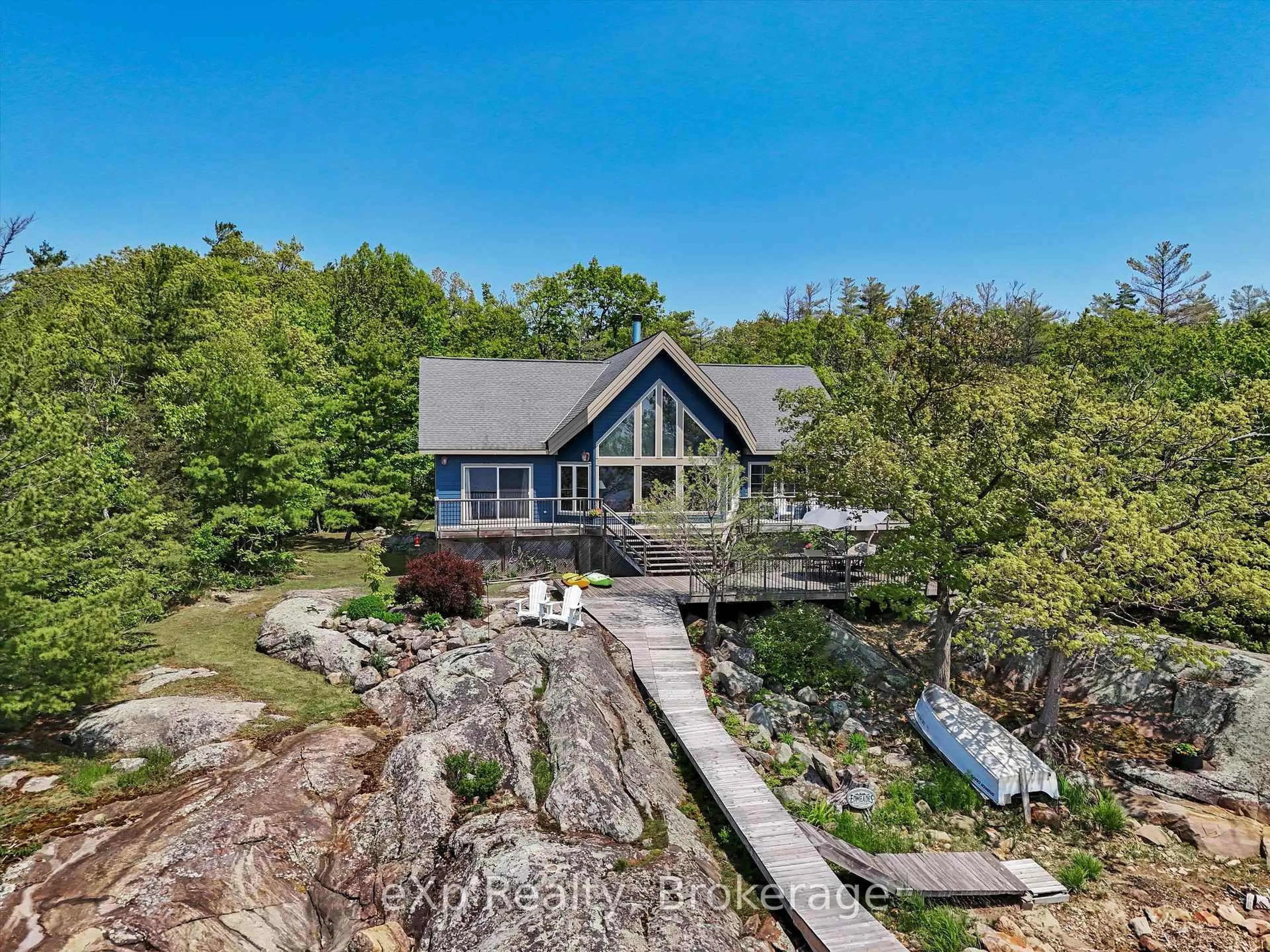 A pic from outside/outdoor area/front of a property/back of a property/a pic from drone, water/lake/river/ocean view for 6646 1040LittleBeausoleil Island, Georgian Bay Ontario P0E 1E0