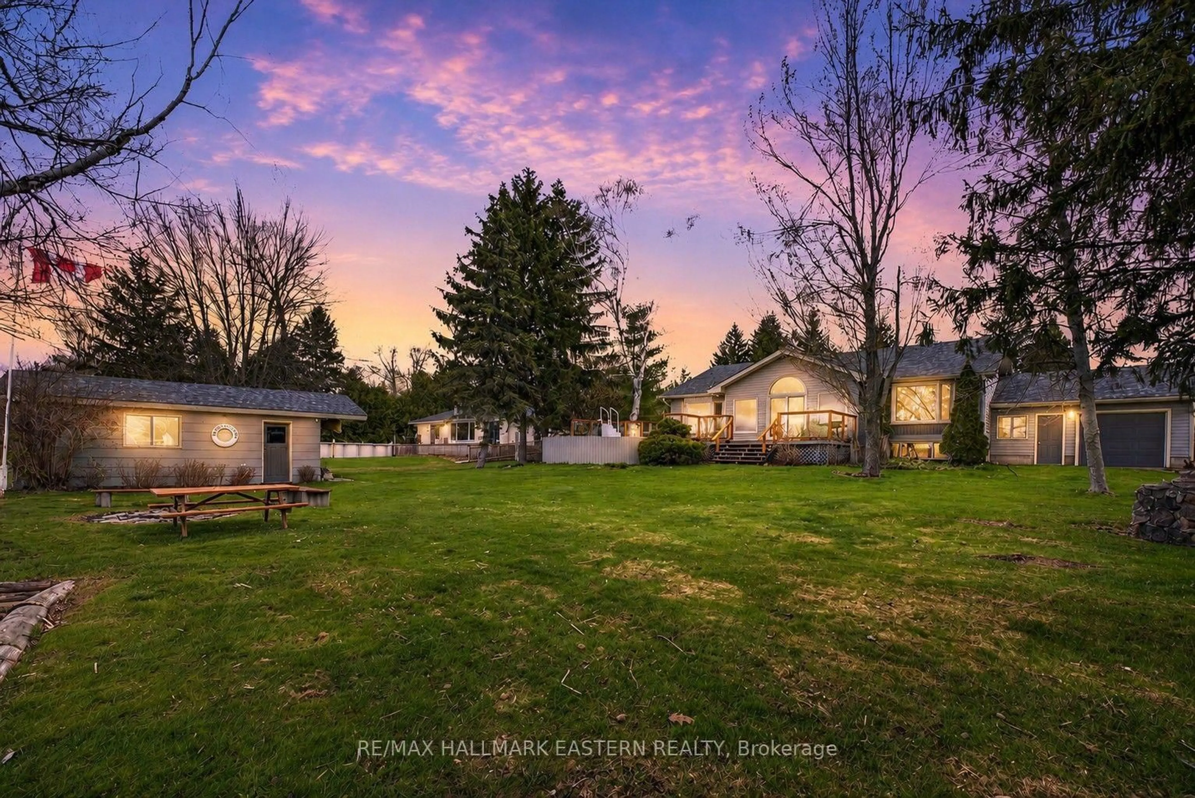 A pic from outside/outdoor area/front of a property/back of a property/a pic from drone, water/lake/river/ocean view for 101 Westview Dr, Kawartha Lakes Ontario K0L 2W0
