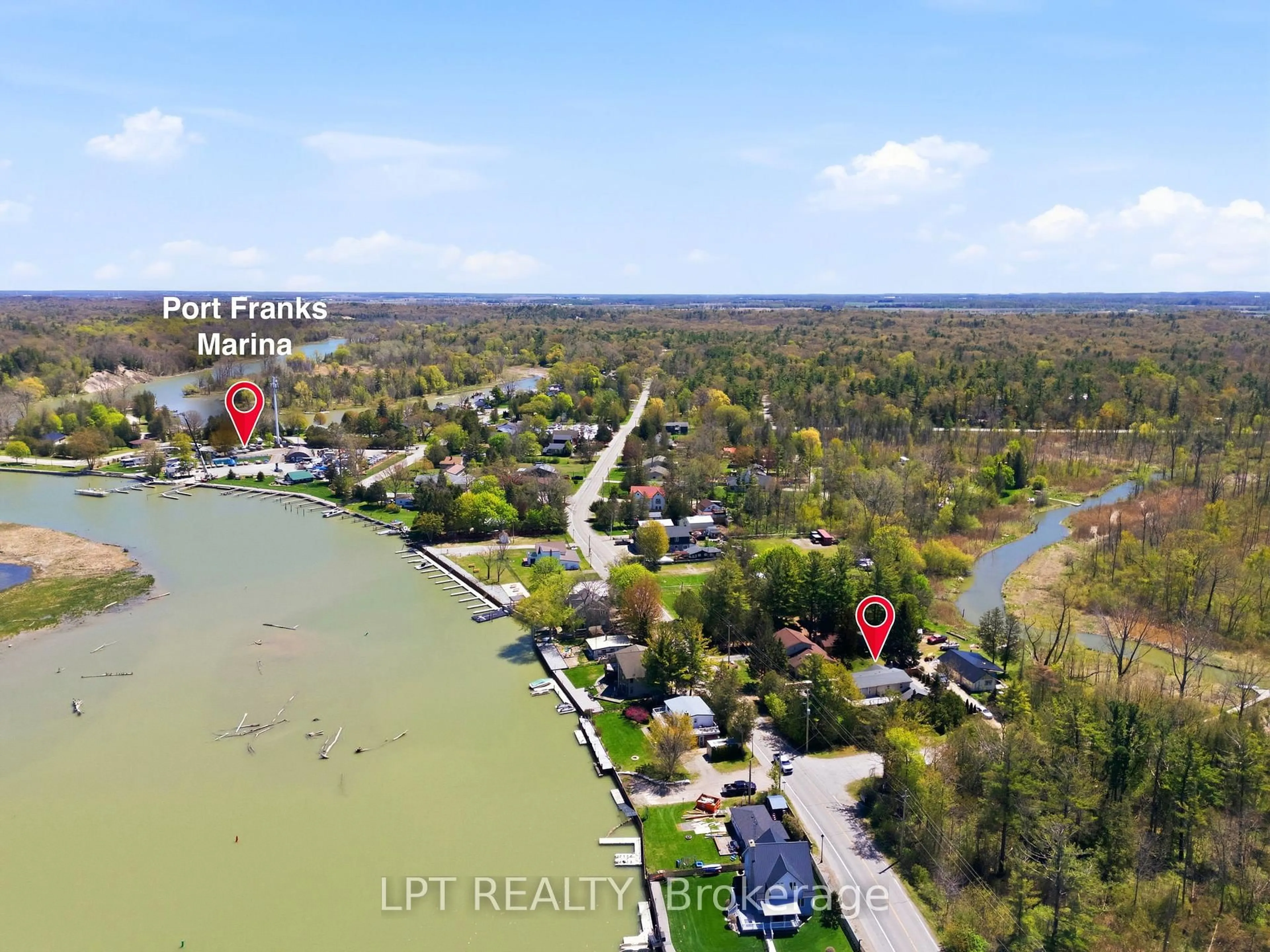 A pic from outside/outdoor area/front of a property/back of a property/a pic from drone, water/lake/river/ocean view for 9996 Huron St, Lambton Shores Ontario N0M 2L0