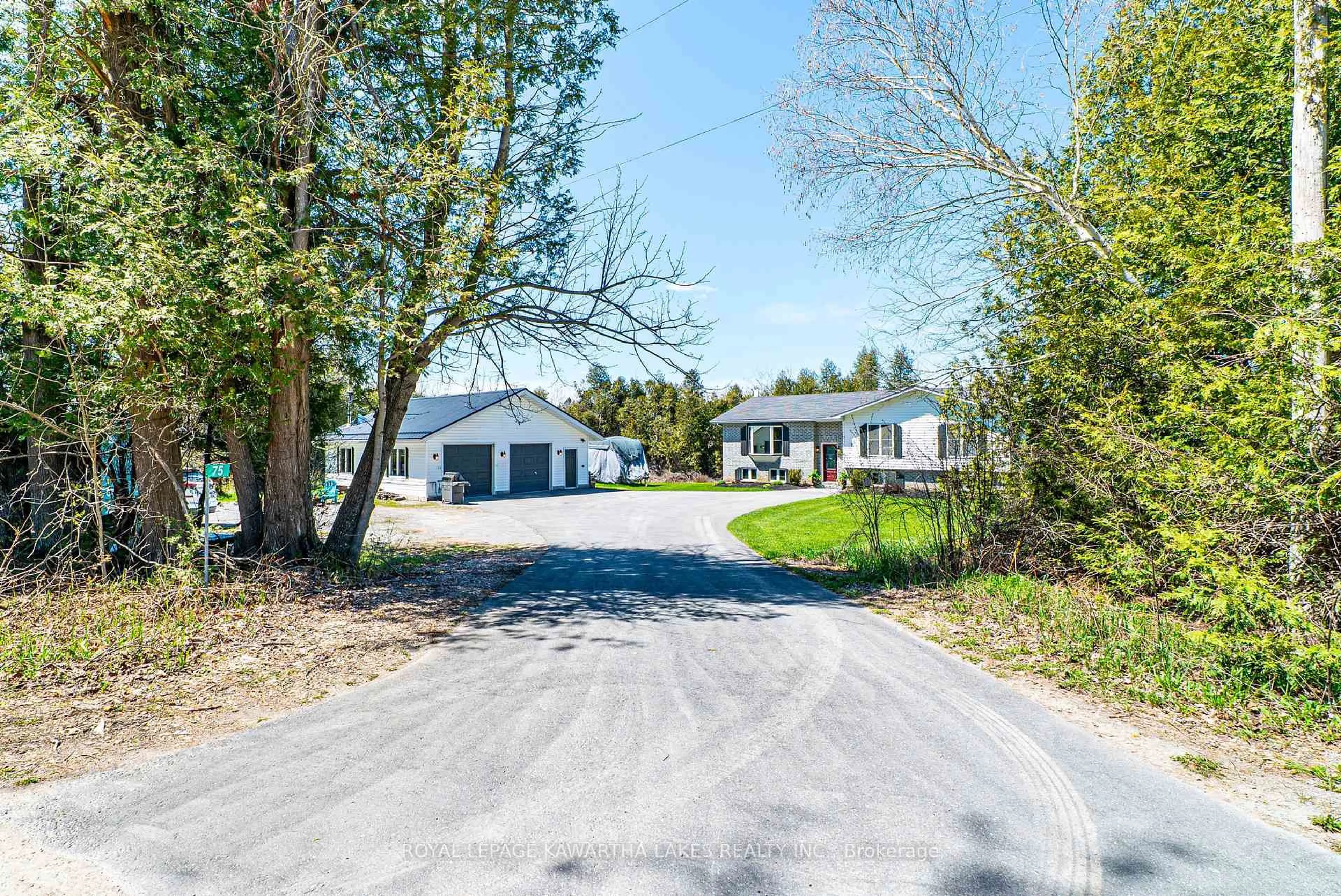 A pic from outside/outdoor area/front of a property/back of a property/a pic from drone, street for 75 Prescott Rd, Kawartha Lakes Ontario K0M 1A0