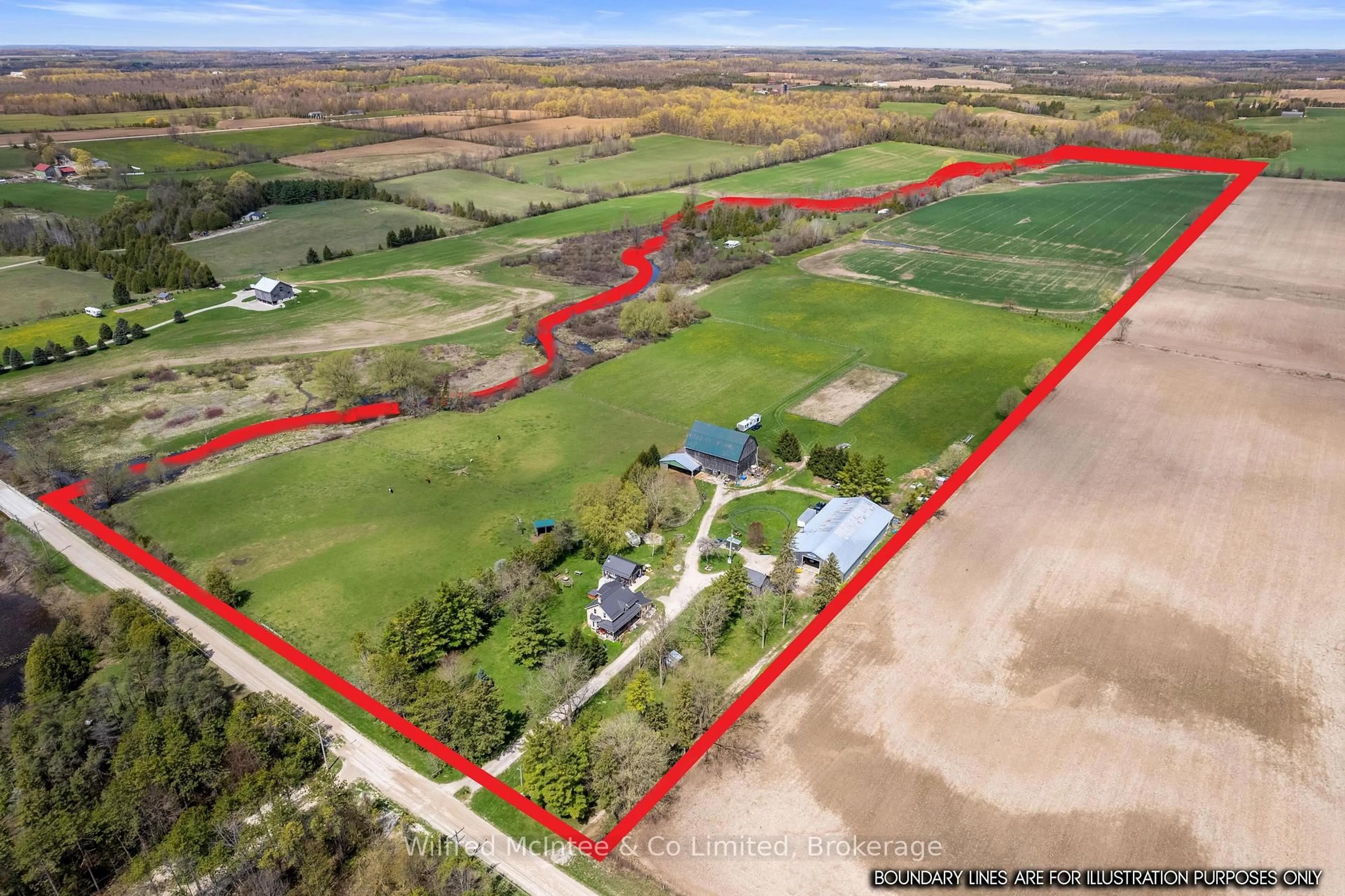 A pic from outside/outdoor area/front of a property/back of a property/a pic from drone, building for 341727 Concession Rd 2 NDR, West Grey Ontario N4N 3B9