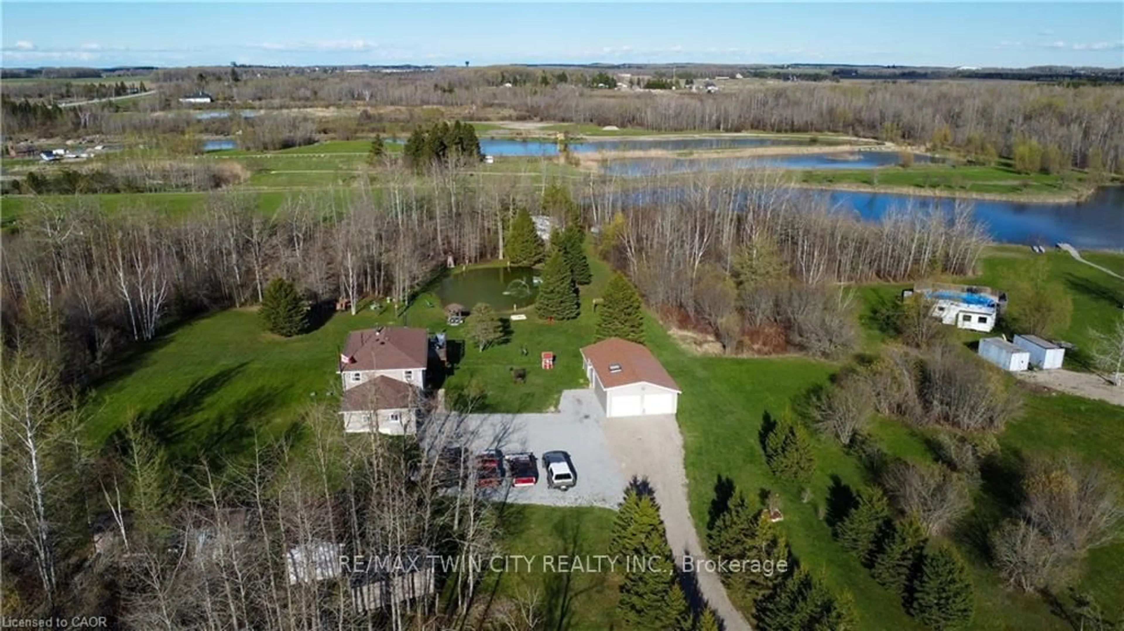 A pic from outside/outdoor area/front of a property/back of a property/a pic from drone, water/lake/river/ocean view for 375729 6TH Line, Amaranth Ontario L9V 1K9