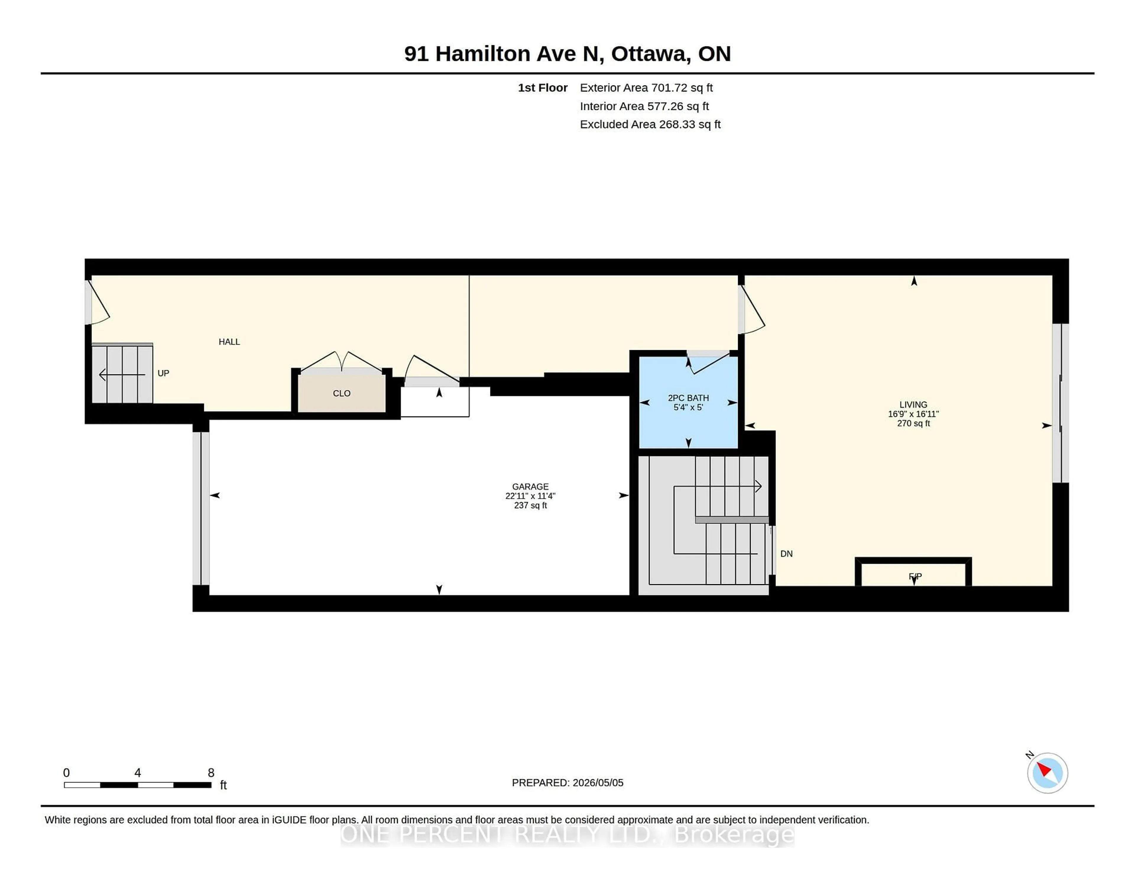 Floor plan for 91 Hamilton Ave, Ottawa Ontario K1Y 1B8
