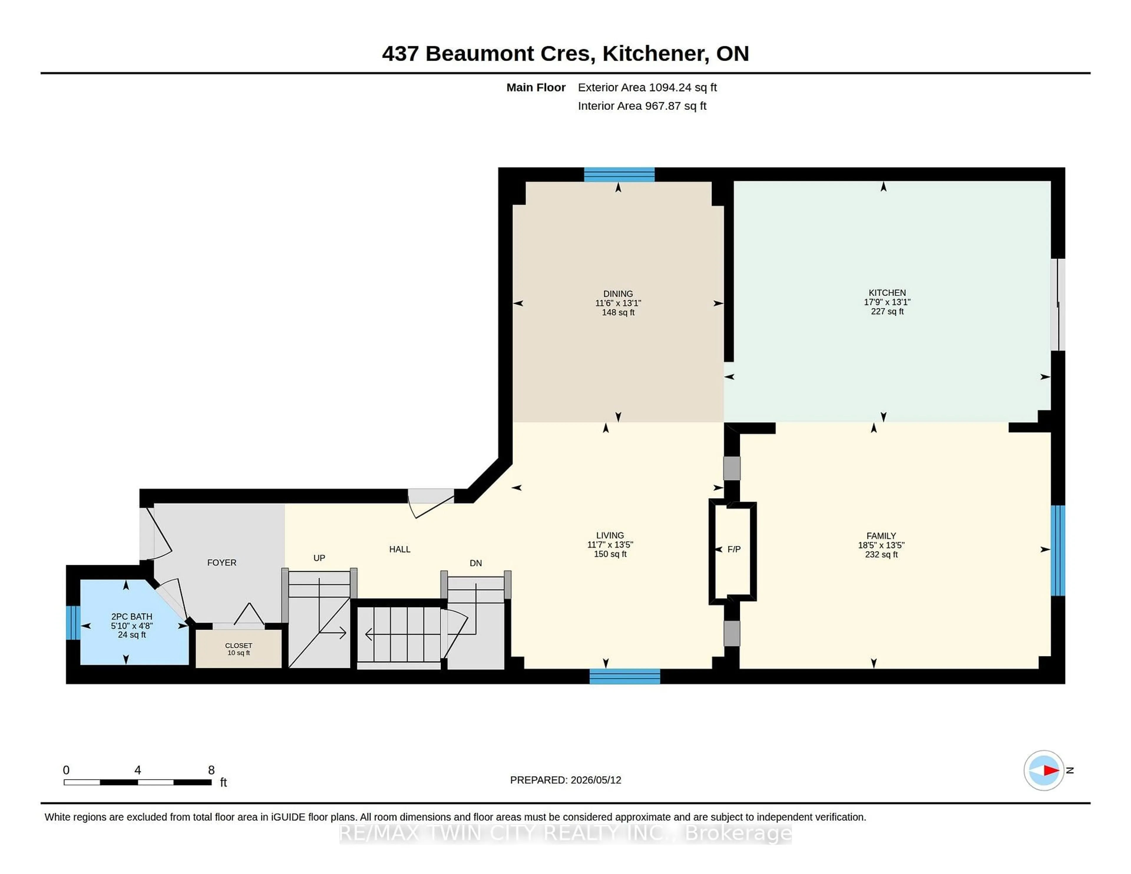 Floor plan for 437 Beaumont Cres, Kitchener Ontario N2A 0C4