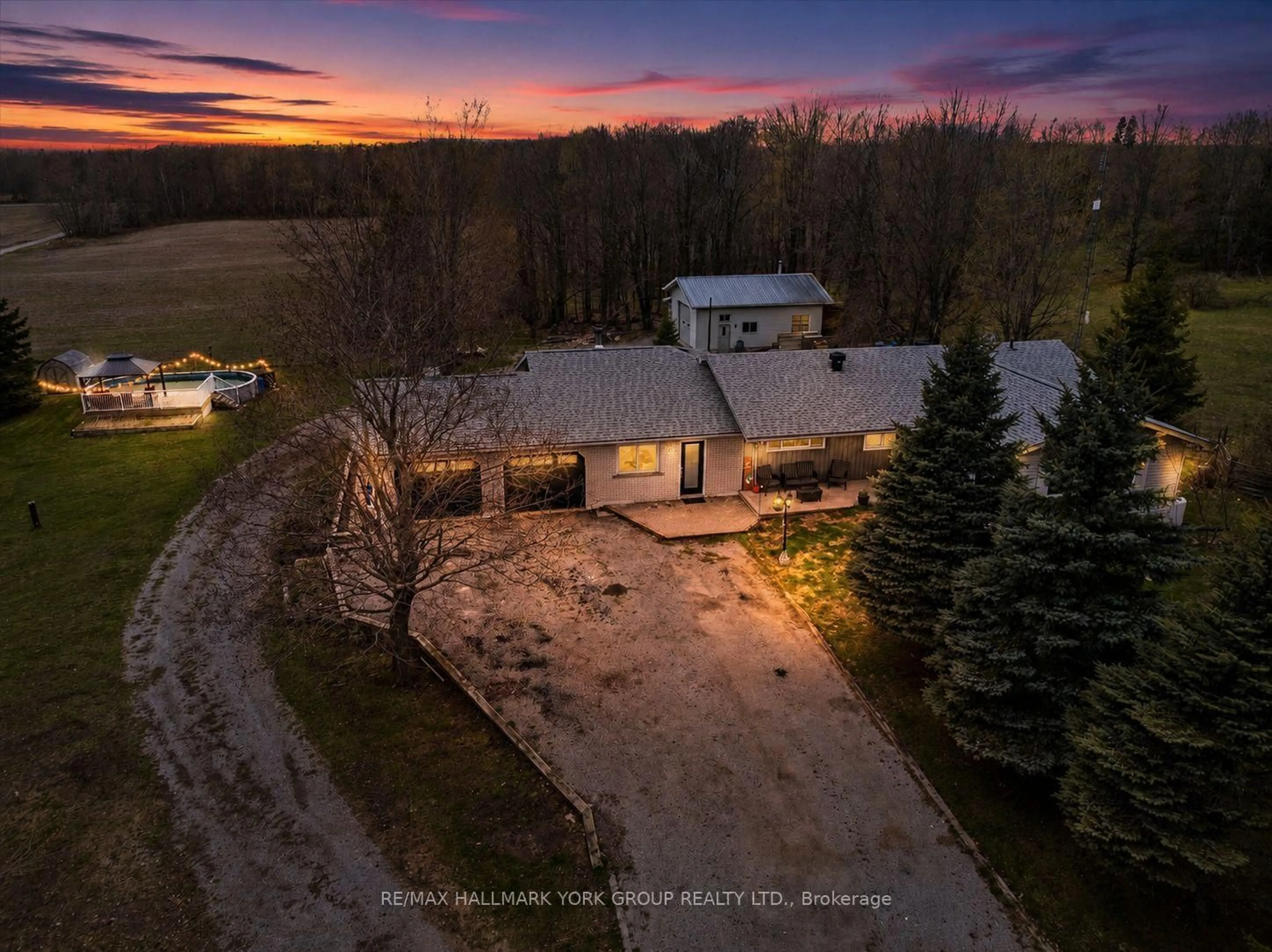 A pic from outside/outdoor area/front of a property/back of a property/a pic from drone, unknown for 61 Concession Rd 3, Kawartha Lakes Ontario K0M 1N0