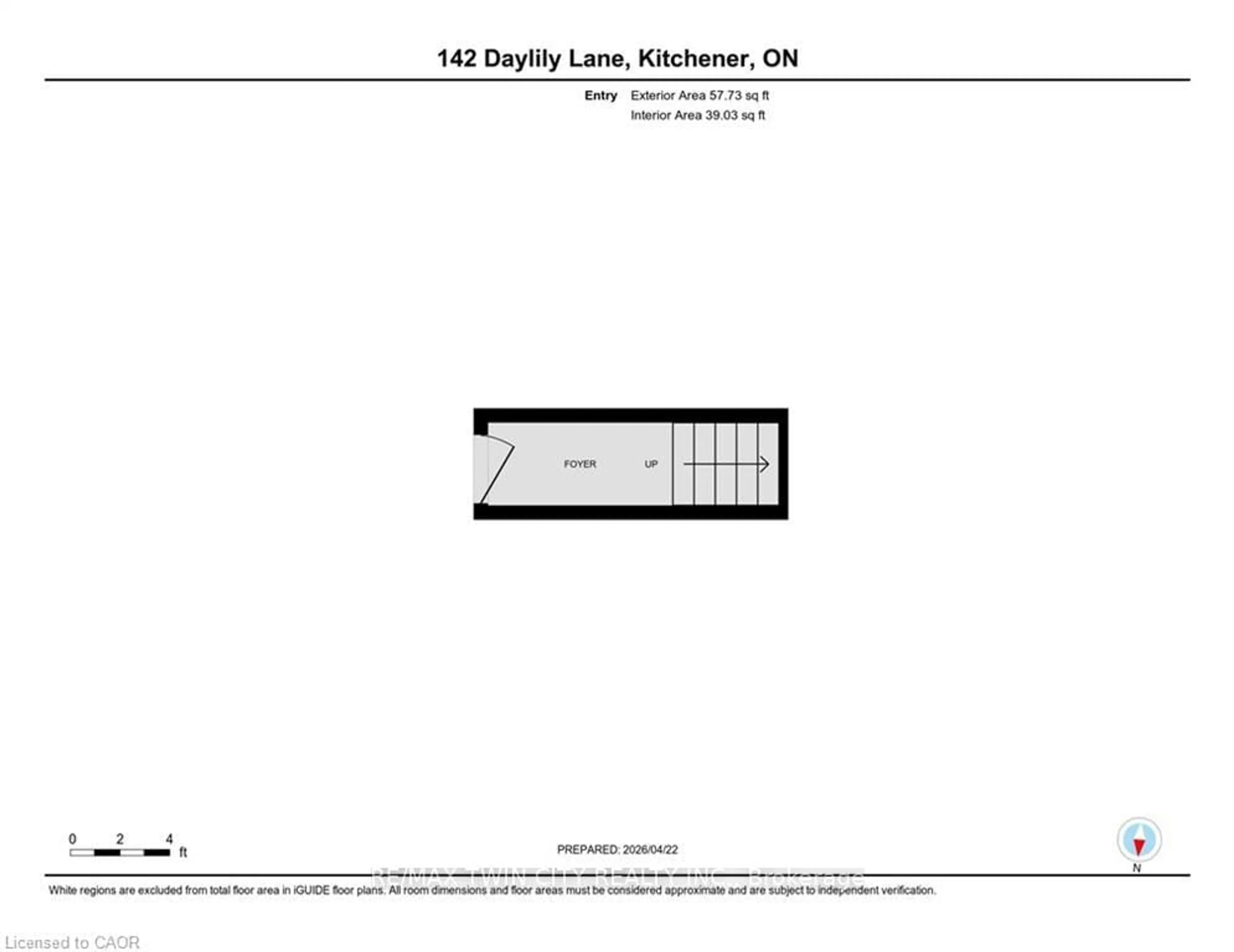 Floor plan for 142 DAYLILY Lane, Kitchener Ontario N2R 0L7