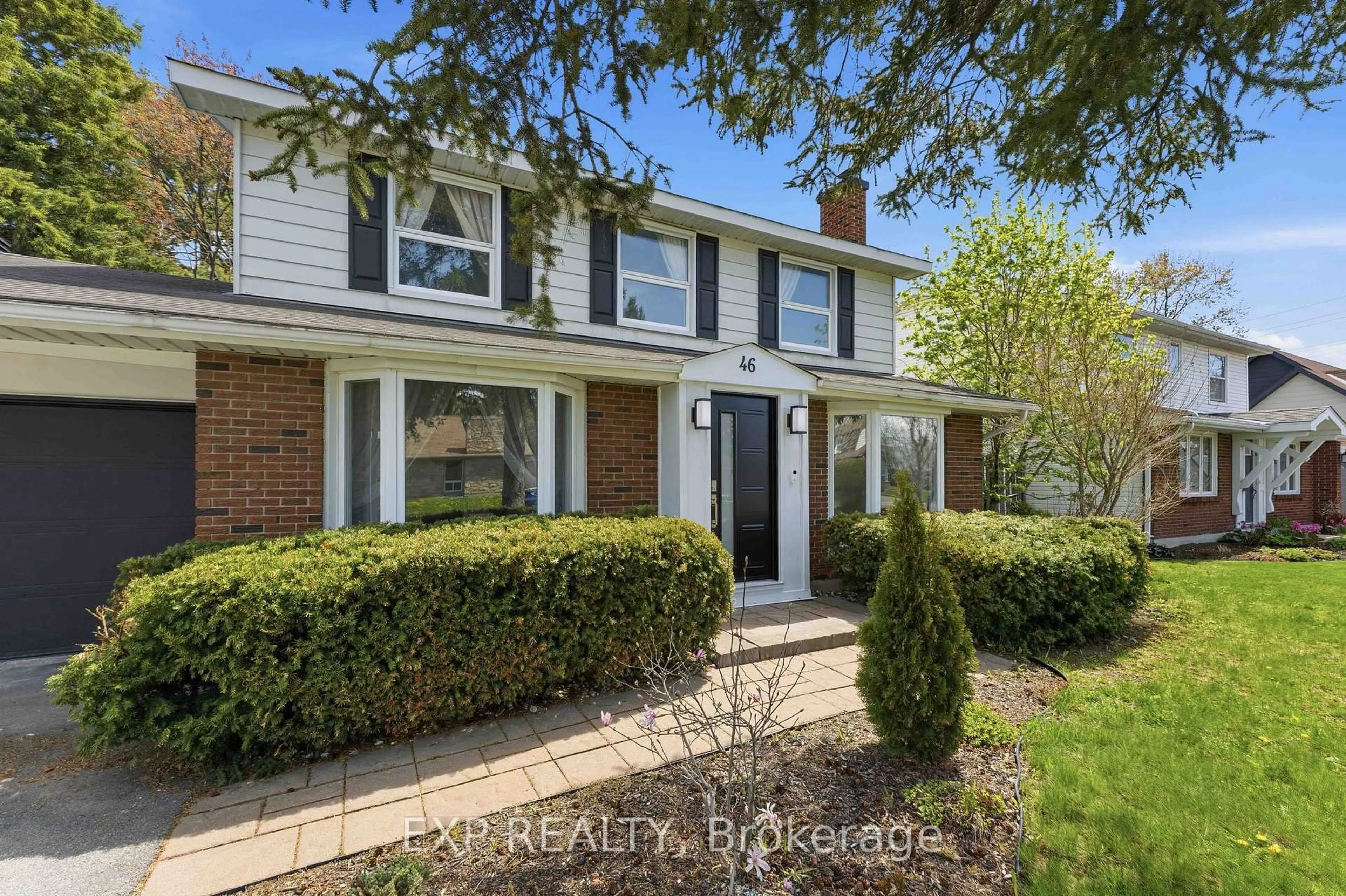 Home with brick exterior material, street for 46 Parkglen Dr, Ottawa Ontario K2G 3G8
