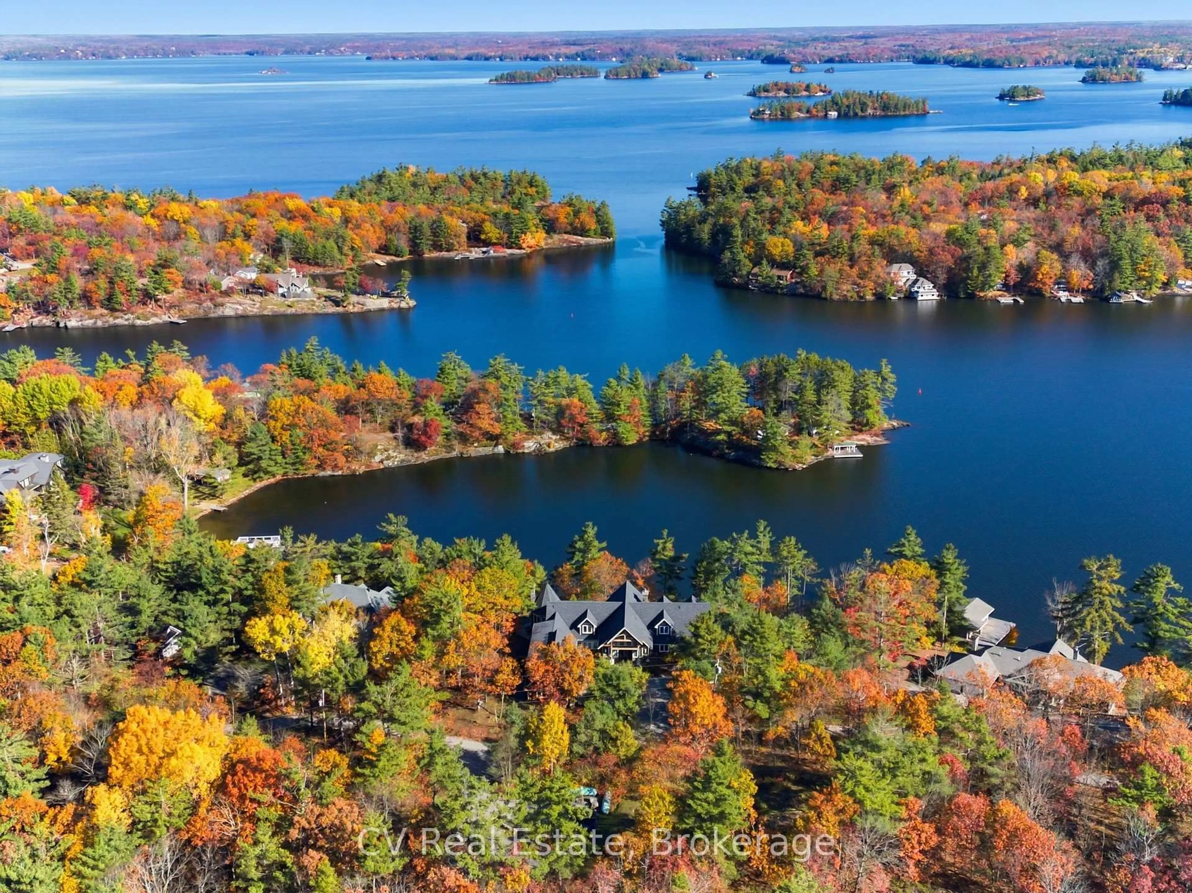 A pic from outside/outdoor area/front of a property/back of a property/a pic from drone, water/lake/river/ocean view for 1056 & 1060 S Sunset Bay Rd, Gravenhurst Ontario P1P 1R2
