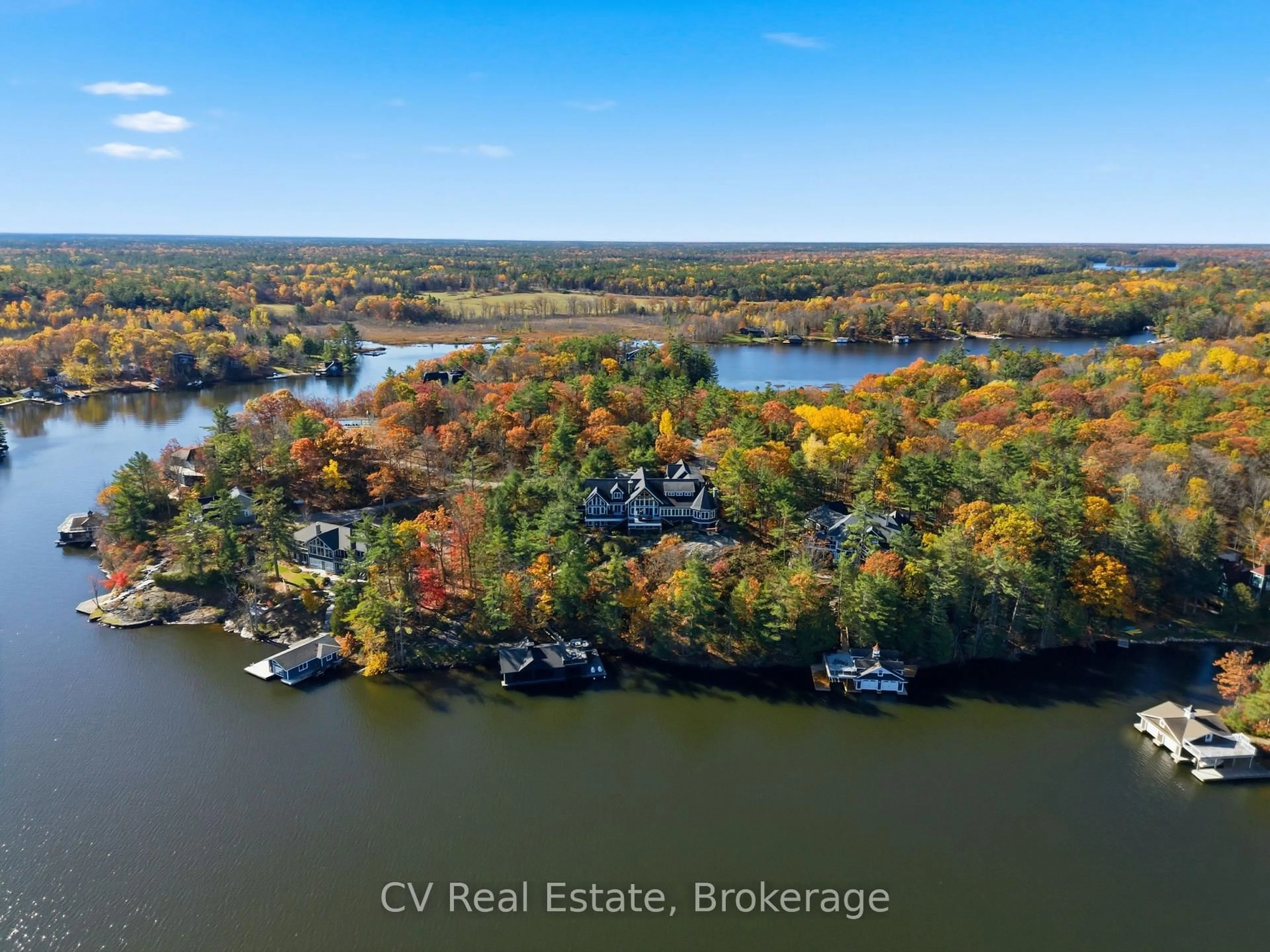 A pic from outside/outdoor area/front of a property/back of a property/a pic from drone, water/lake/river/ocean view for 1056 & 1060 S Sunset Bay Rd, Gravenhurst Ontario P1P 1R2
