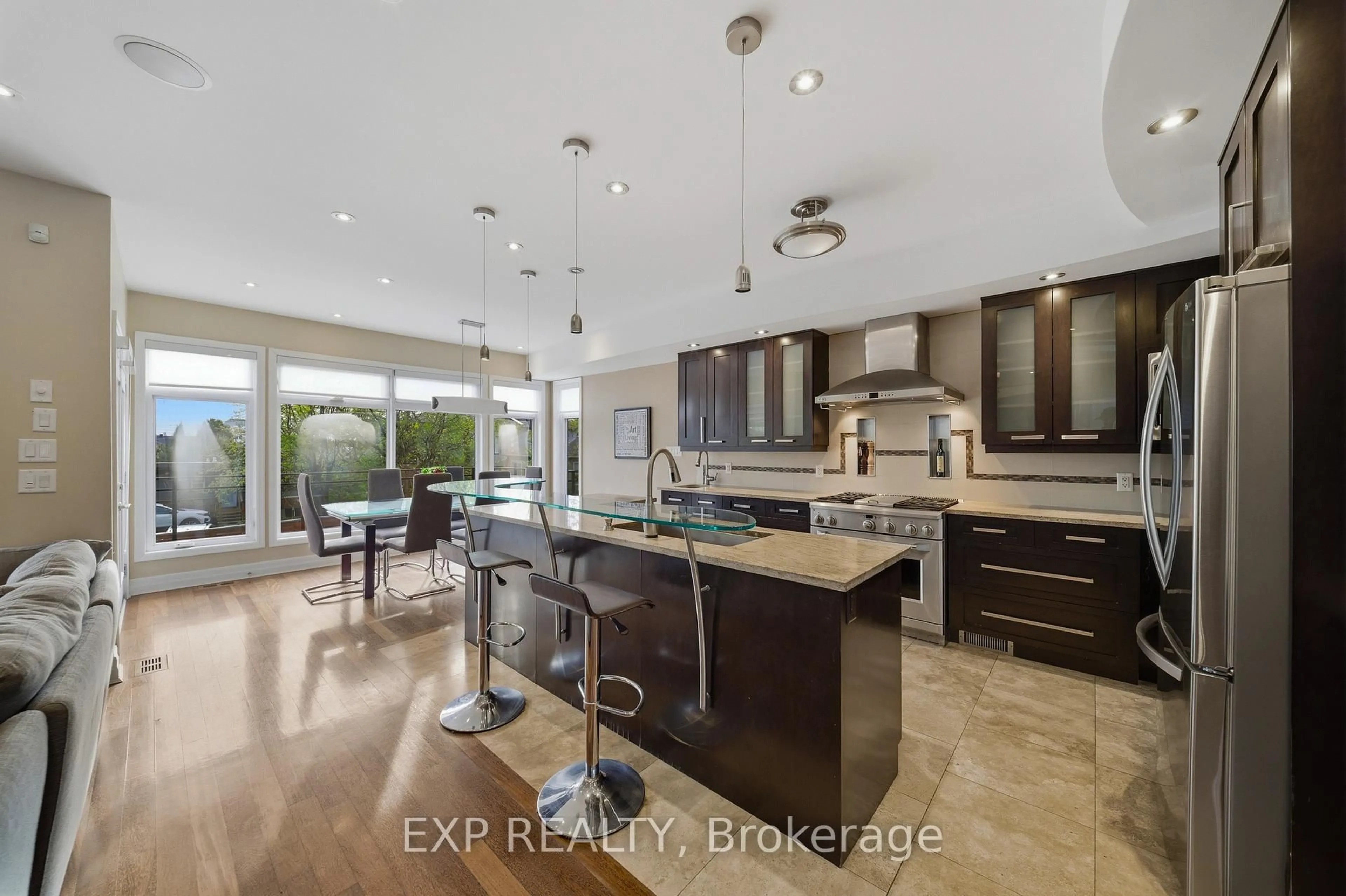 Open concept kitchen, ceramic/tile floor for 1356 Louis Lane, Ottawa Ontario K1B 3N5