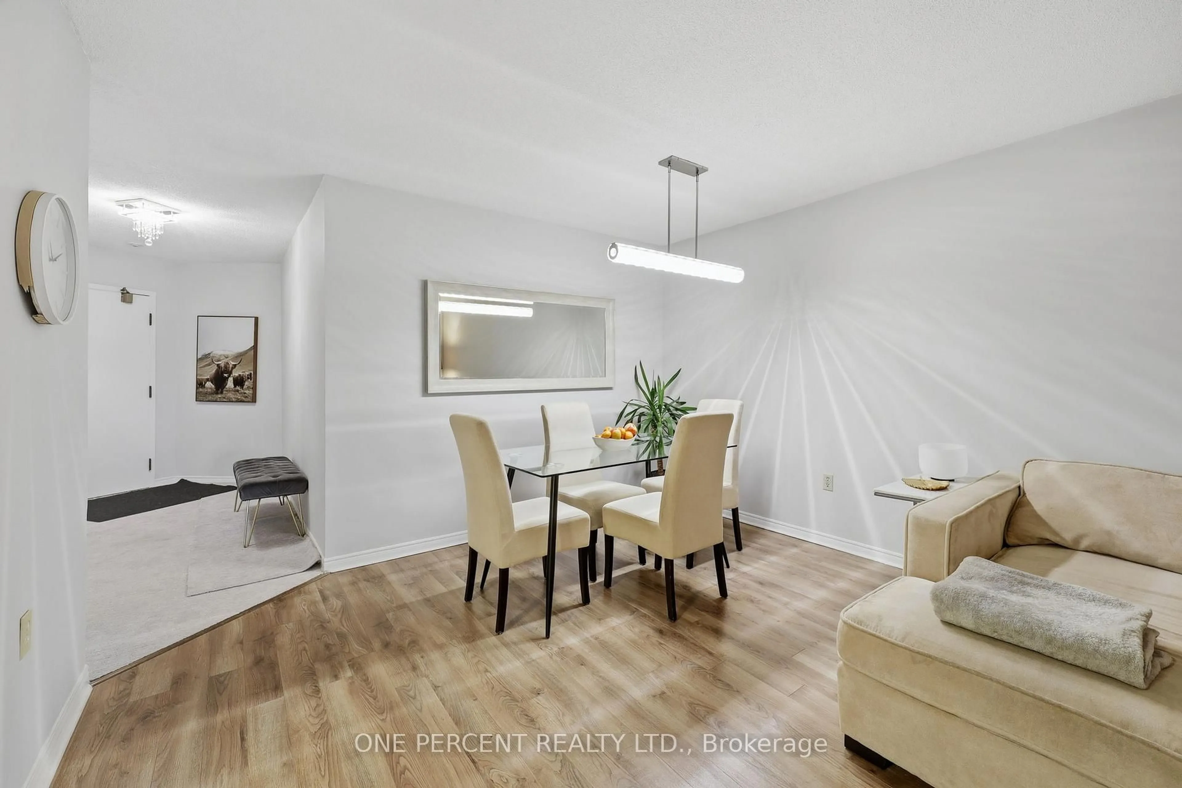 Dining room, wood/laminate floor for 695 Richmond St #709, London East Ontario N6A 5M8