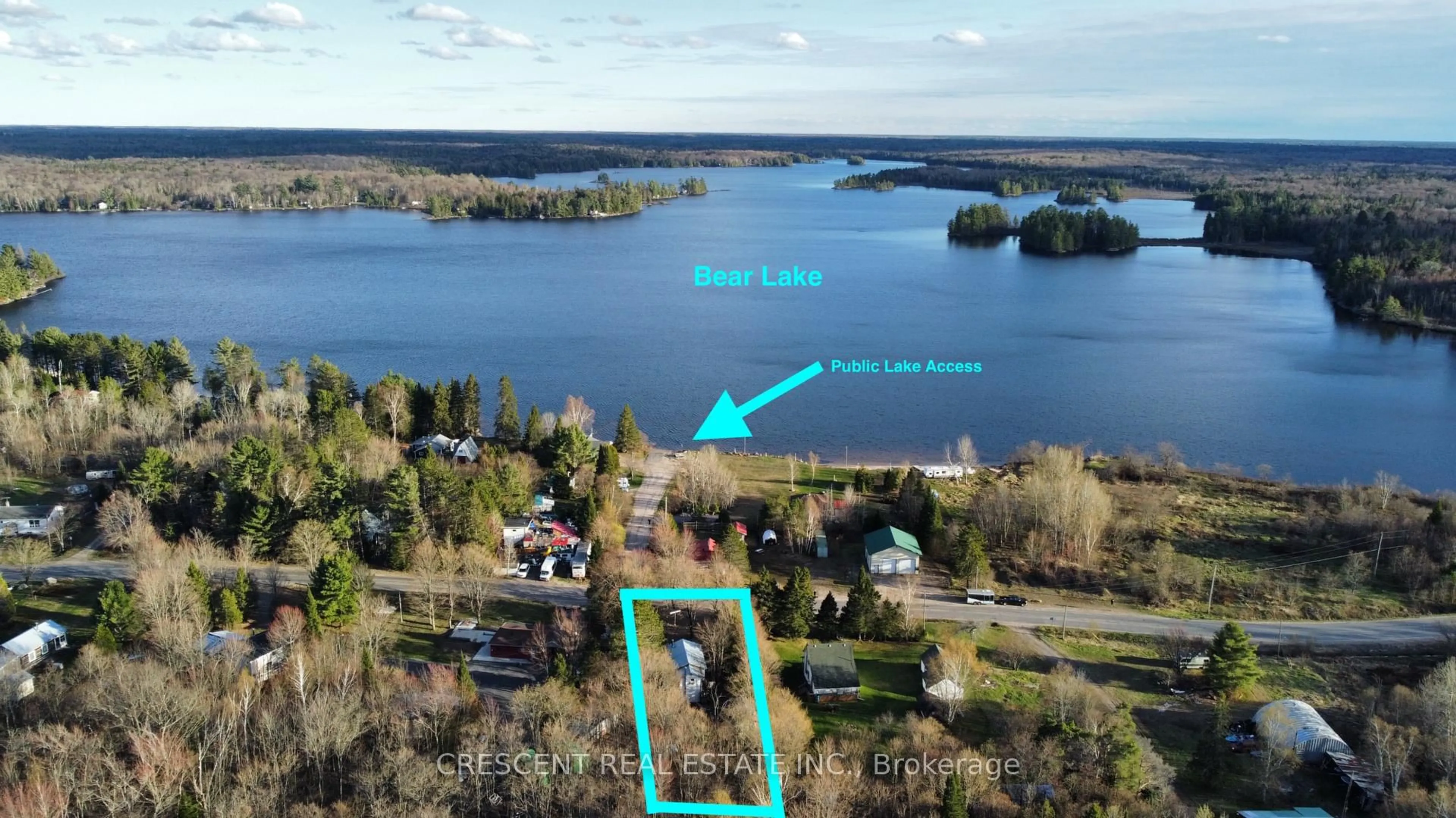 A pic from outside/outdoor area/front of a property/back of a property/a pic from drone, water/lake/river/ocean view for 4720 518 W Highway, McMurrich/Monteith Ontario P0A 1Y0