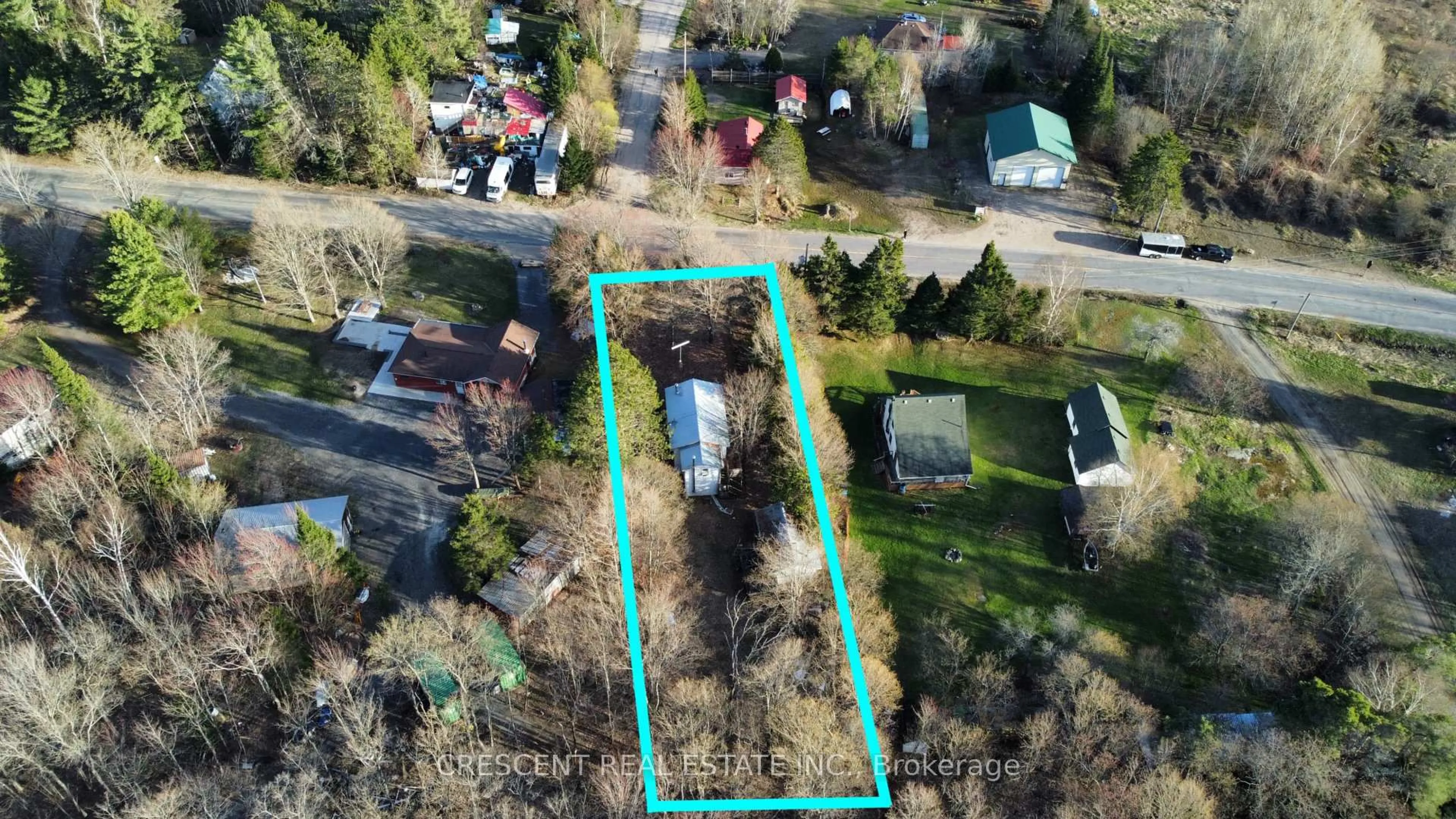 A pic from outside/outdoor area/front of a property/back of a property/a pic from drone, street for 4720 518 W Highway, McMurrich/Monteith Ontario P0A 1Y0