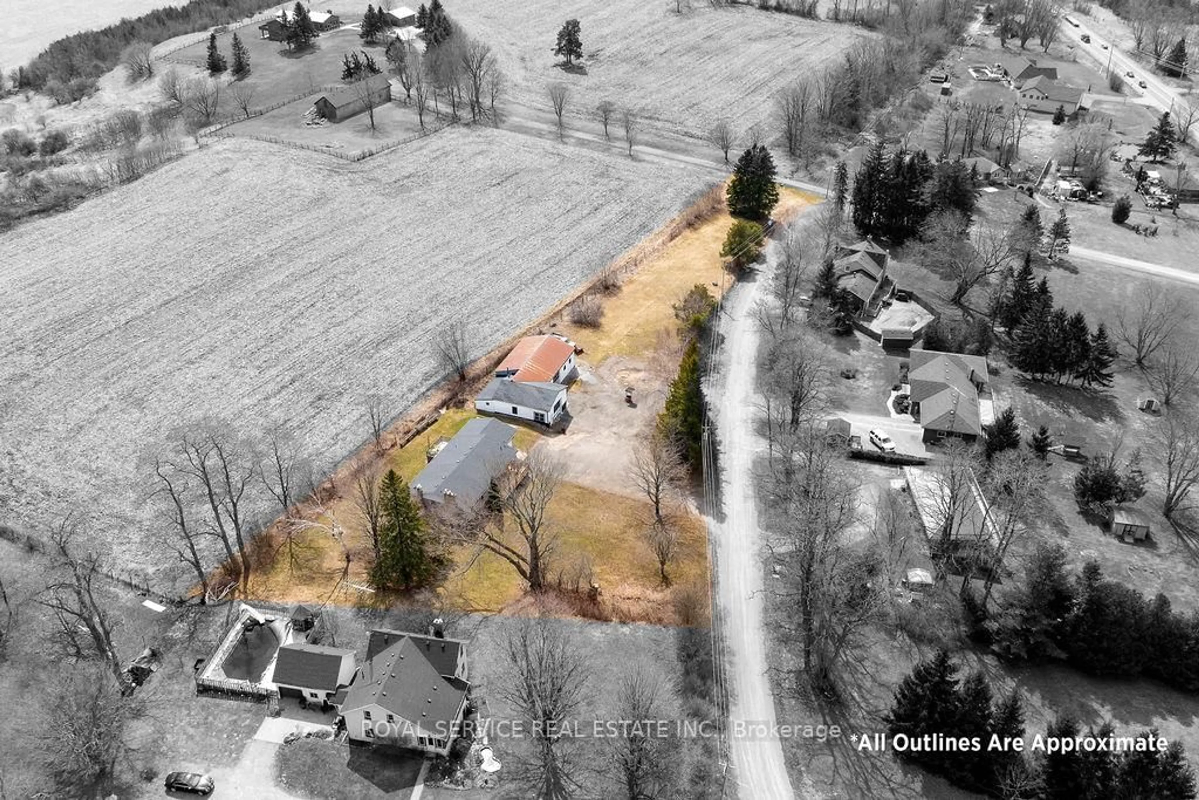 A pic from outside/outdoor area/front of a property/back of a property/a pic from drone, street for 155 Drivers Rest Rd, Alnwick/Haldimand Ontario K0K 2G0