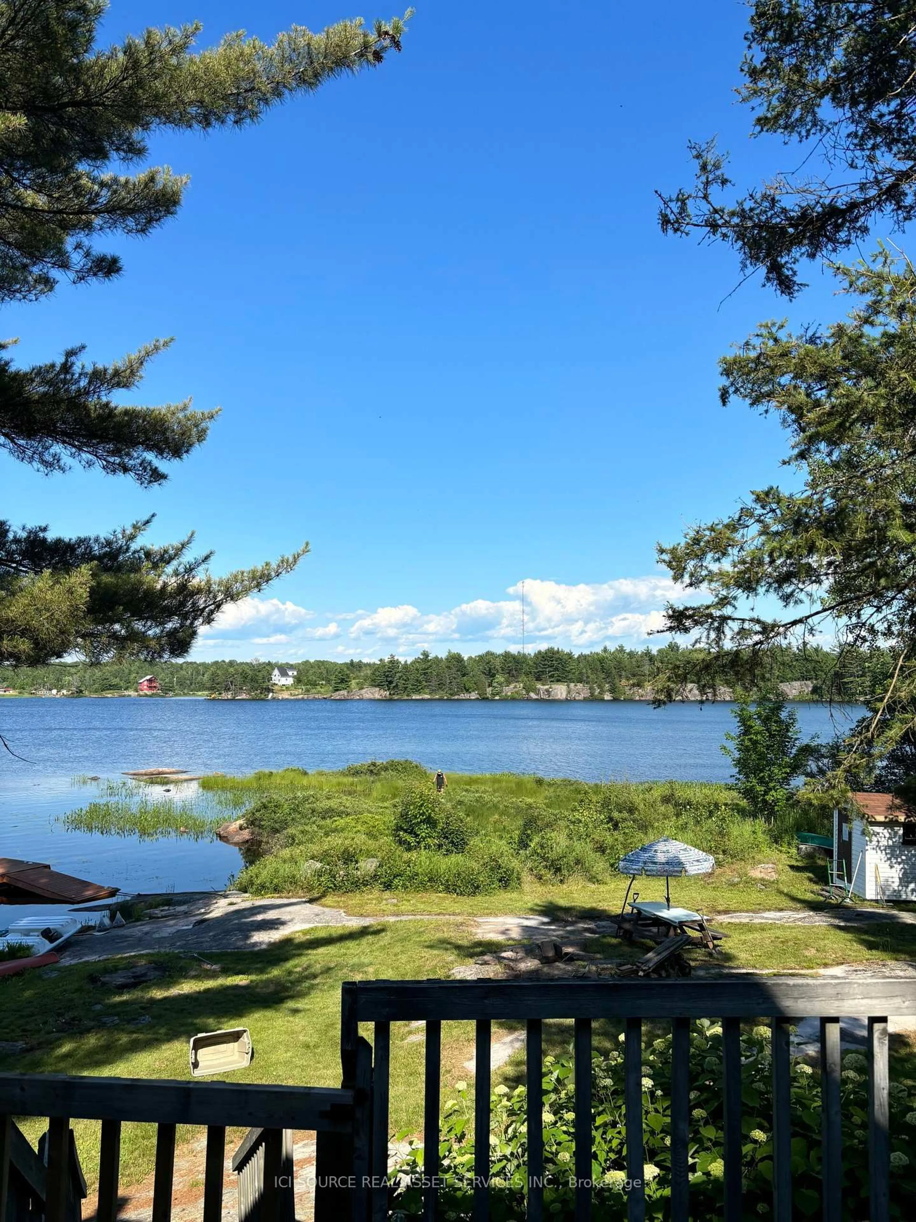 Patio, water/lake/river/ocean view for 42 West Ham Lake Rd, Killarney Ontario P0M 1A0