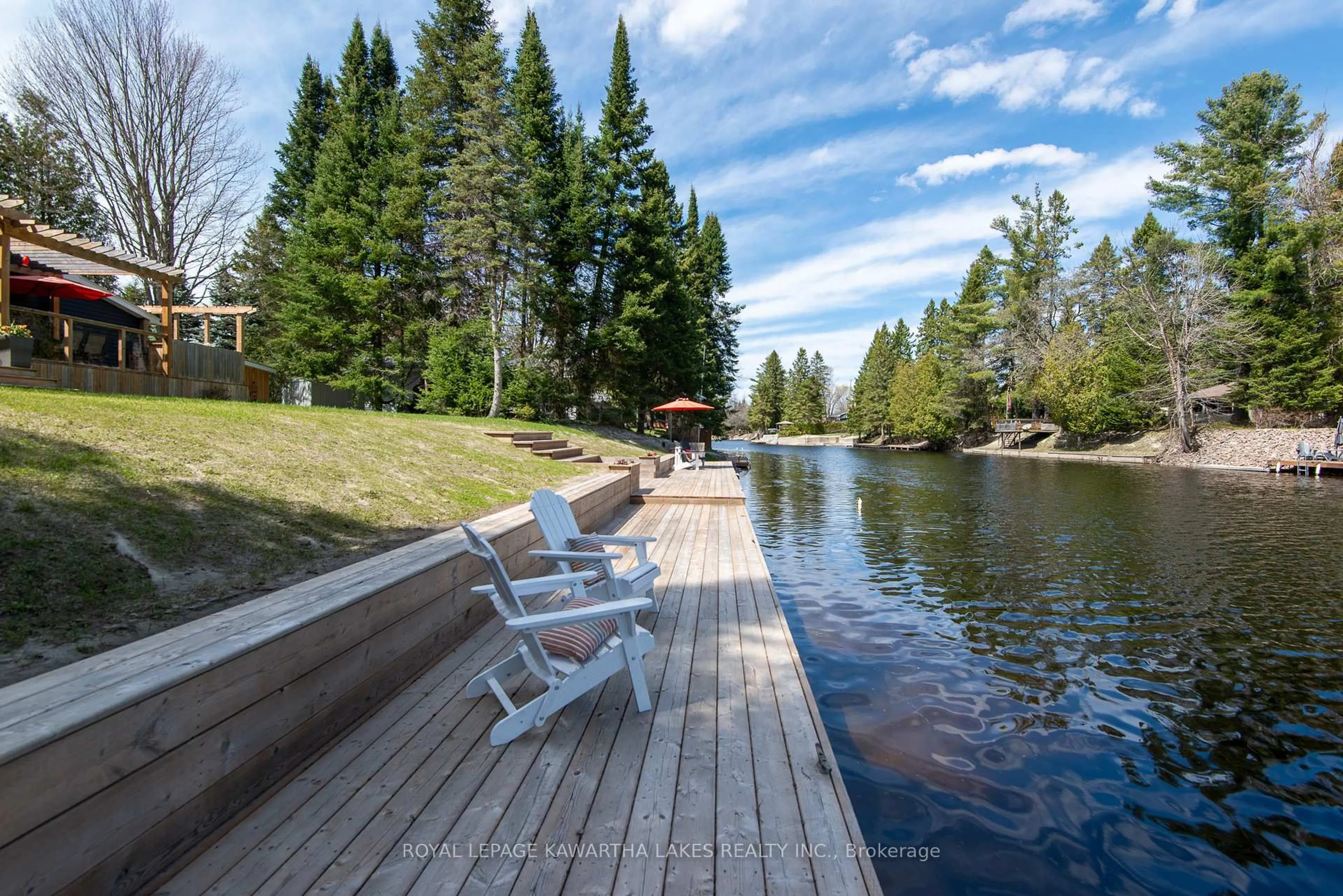 Patio, water/lake/river/ocean view for 54 Riverbank Rd, Kawartha Lakes Ontario K0M 1N0